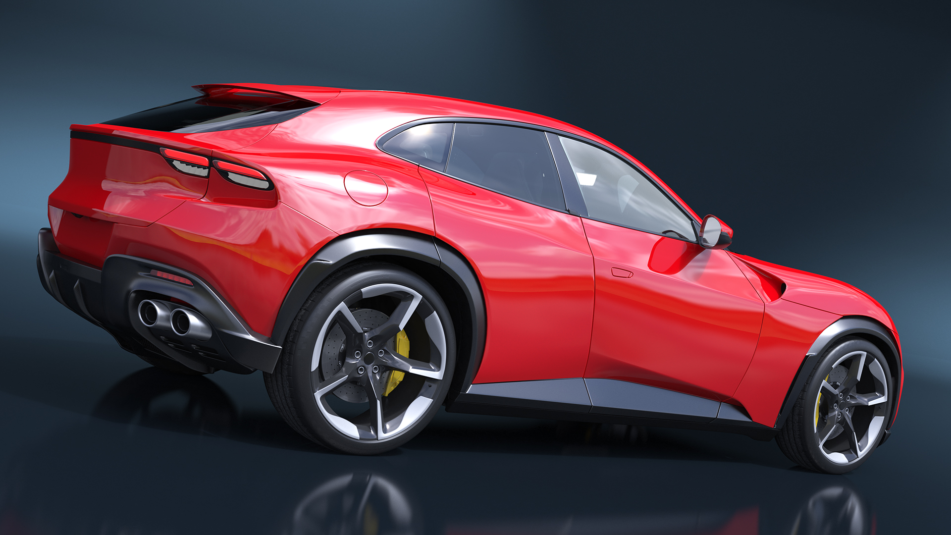 3D Ultimate Crossover Racing Car Red model