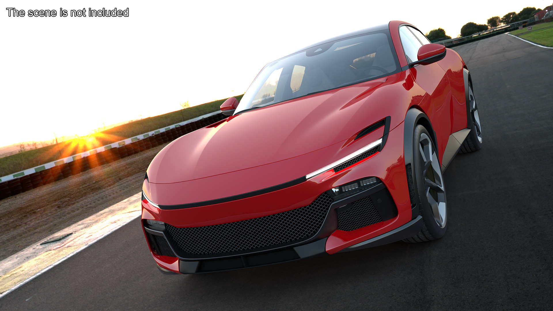 3D Ultimate Crossover Racing Car Red model