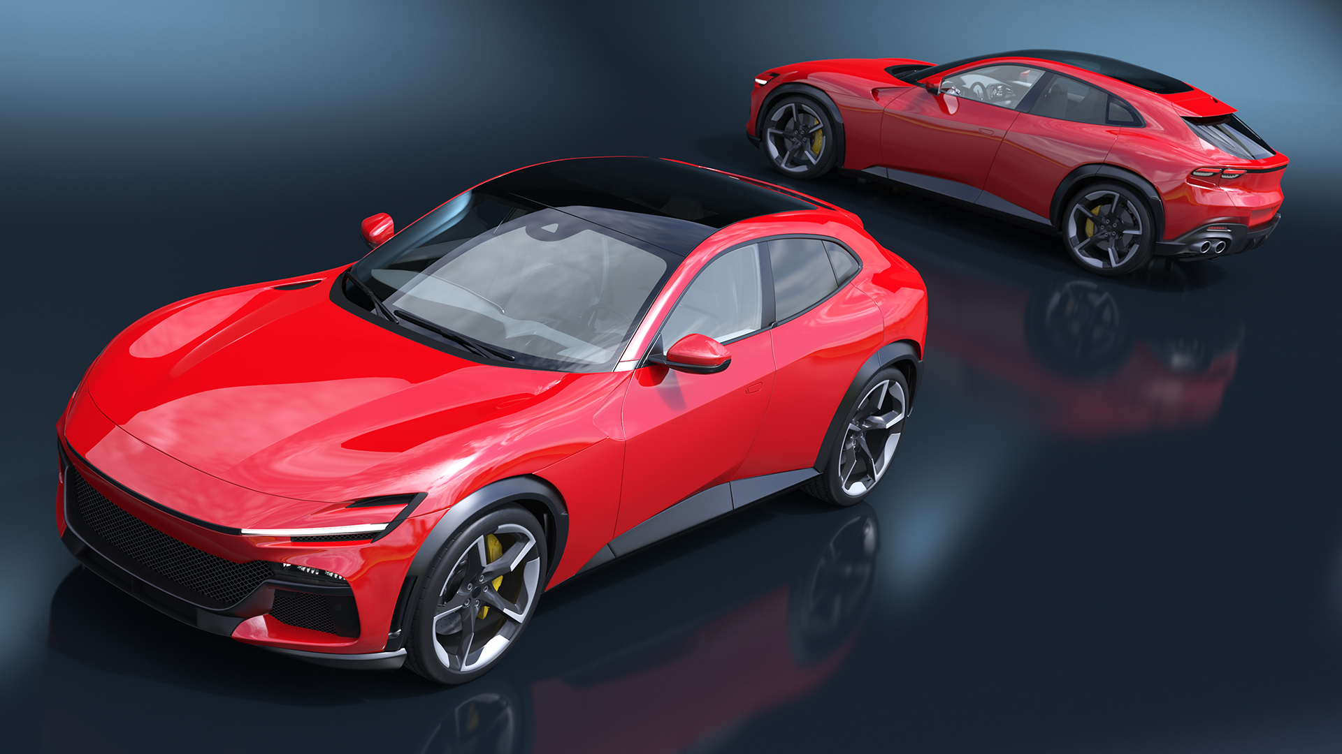 3D Ultimate Crossover Racing Car Red model