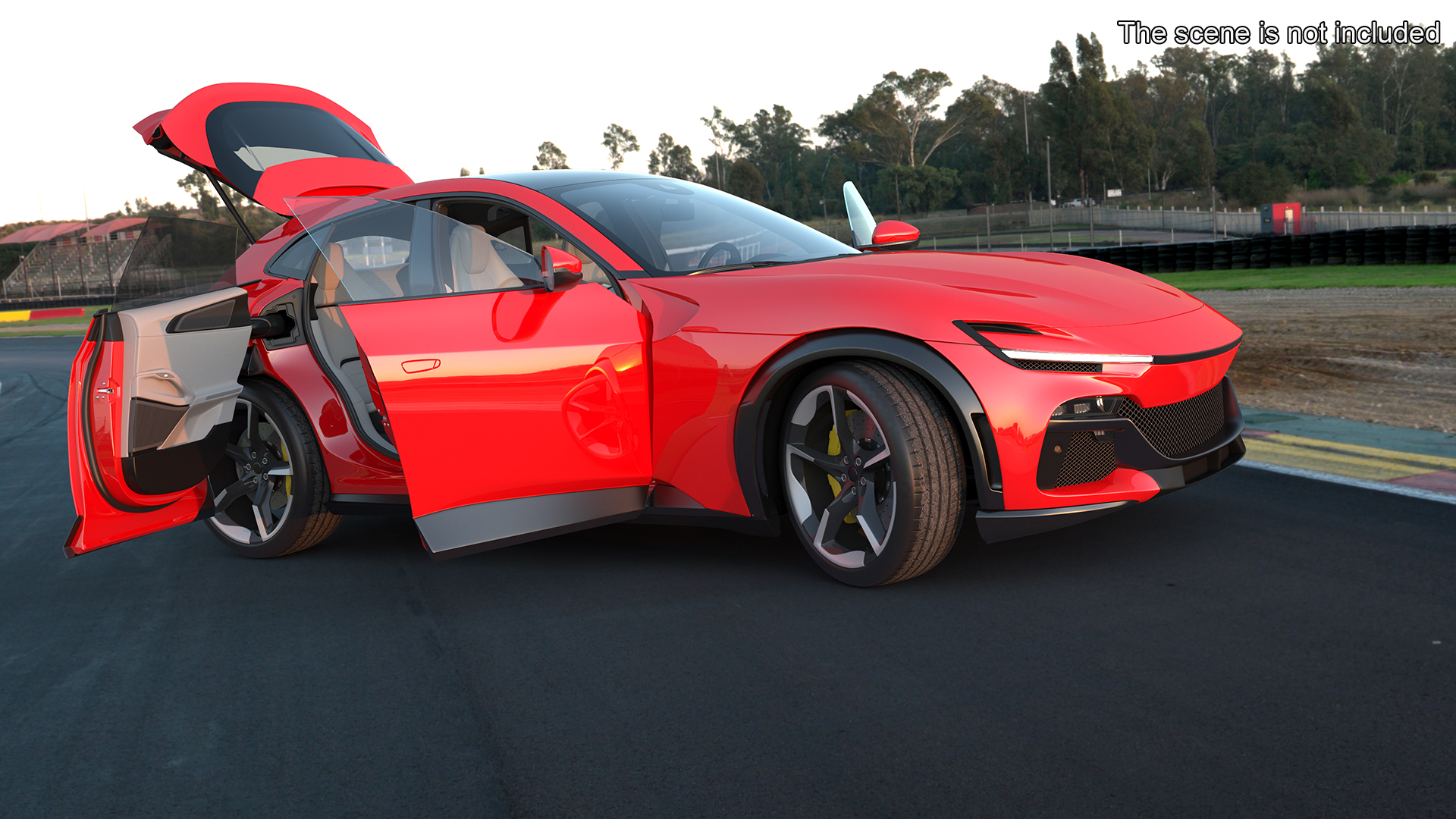 3D Ultimate Crossover Racing Car Red model