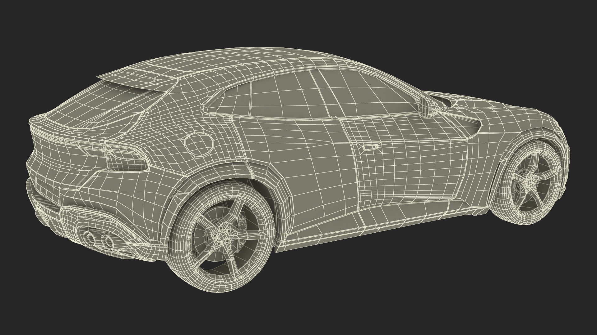3D Ultimate Crossover Racing Car Red model