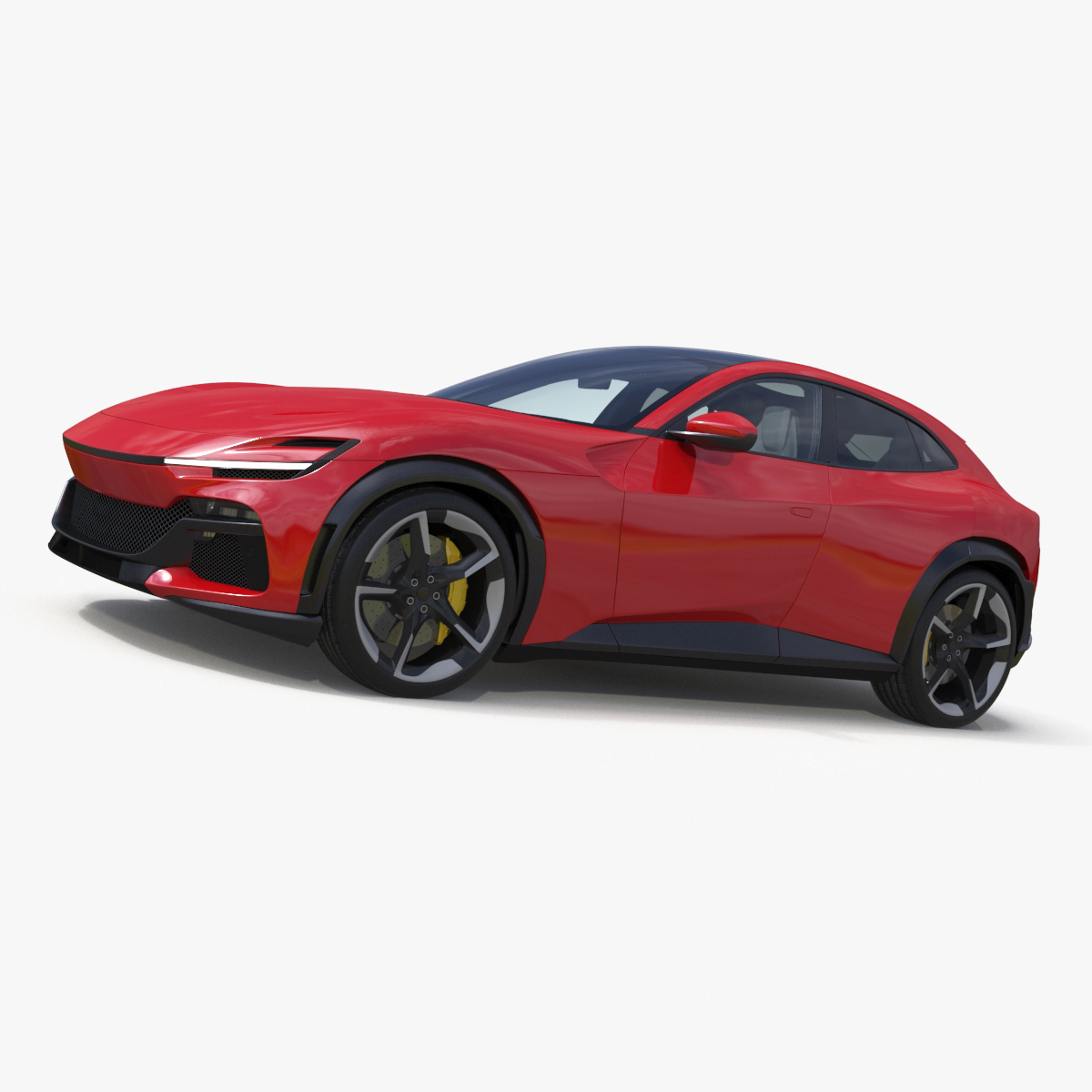 3D Ultimate Crossover Racing Car Red model