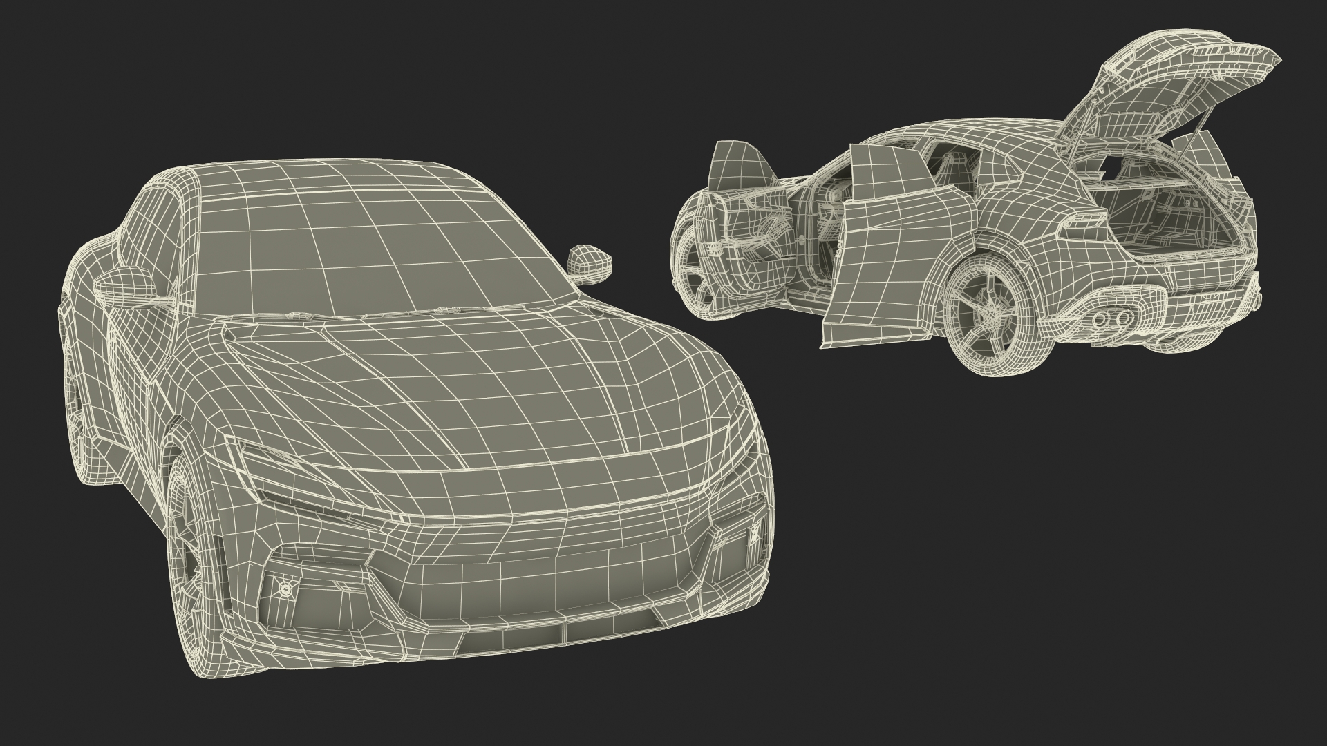 3D Ultimate Crossover Racing Car Red model