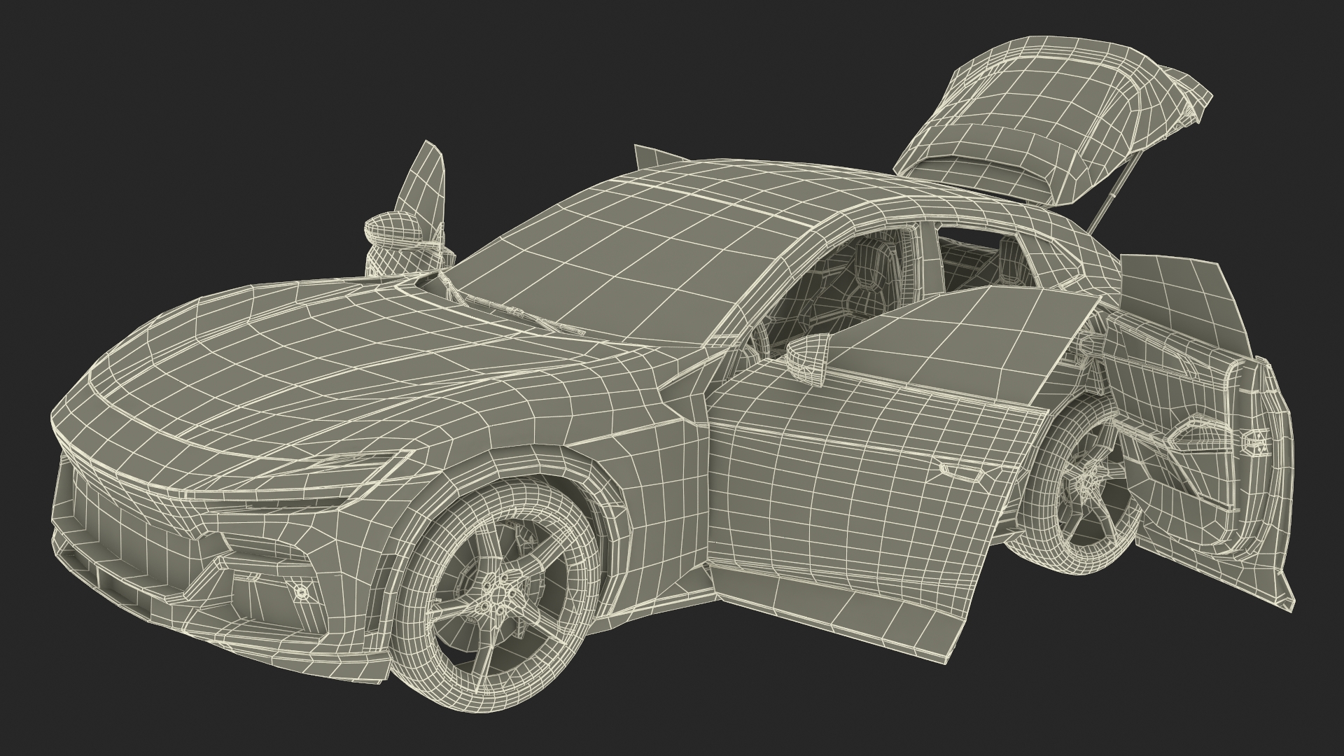 3D Ultimate Crossover Racing Car Red model