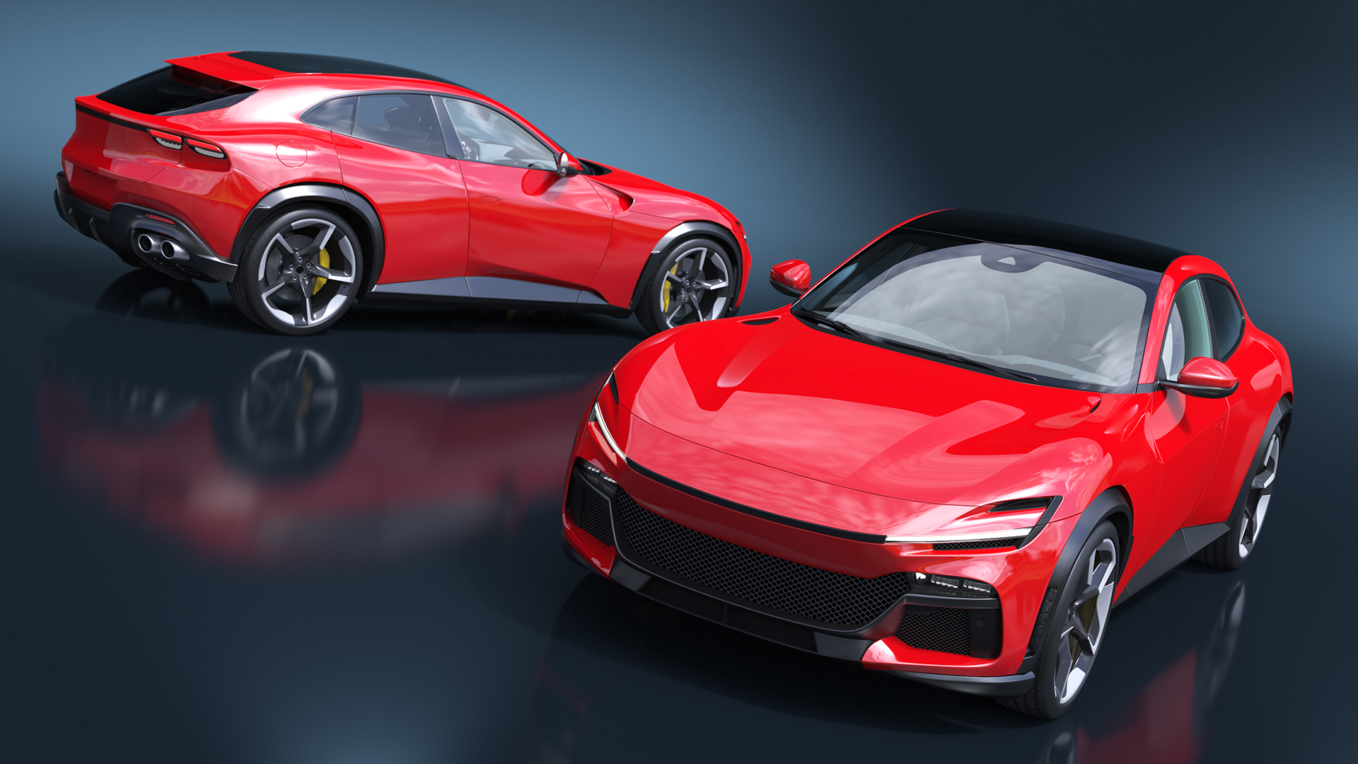 3D Ultimate Crossover Racing Car Red model