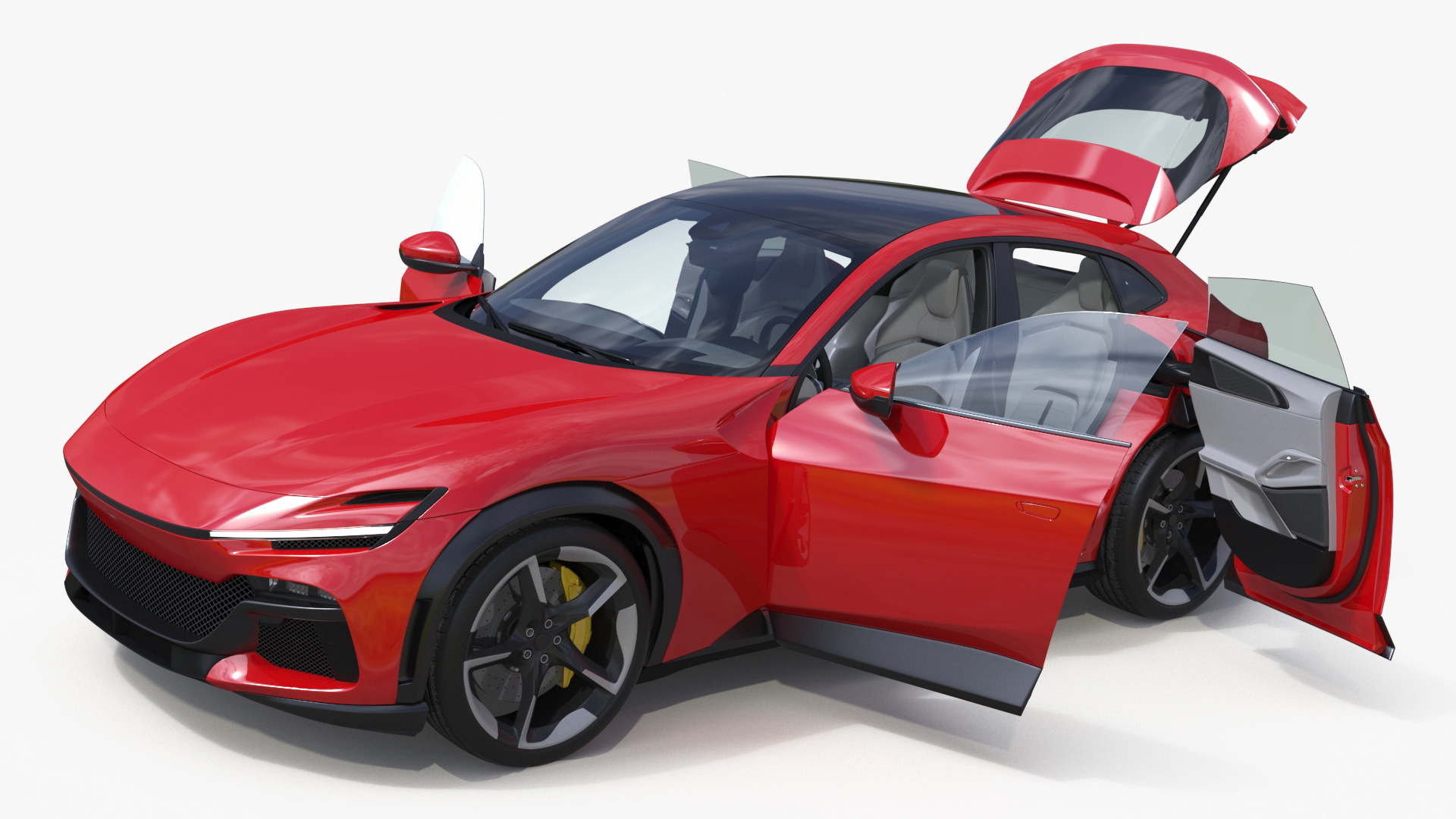3D Ultimate Crossover Racing Car Red model