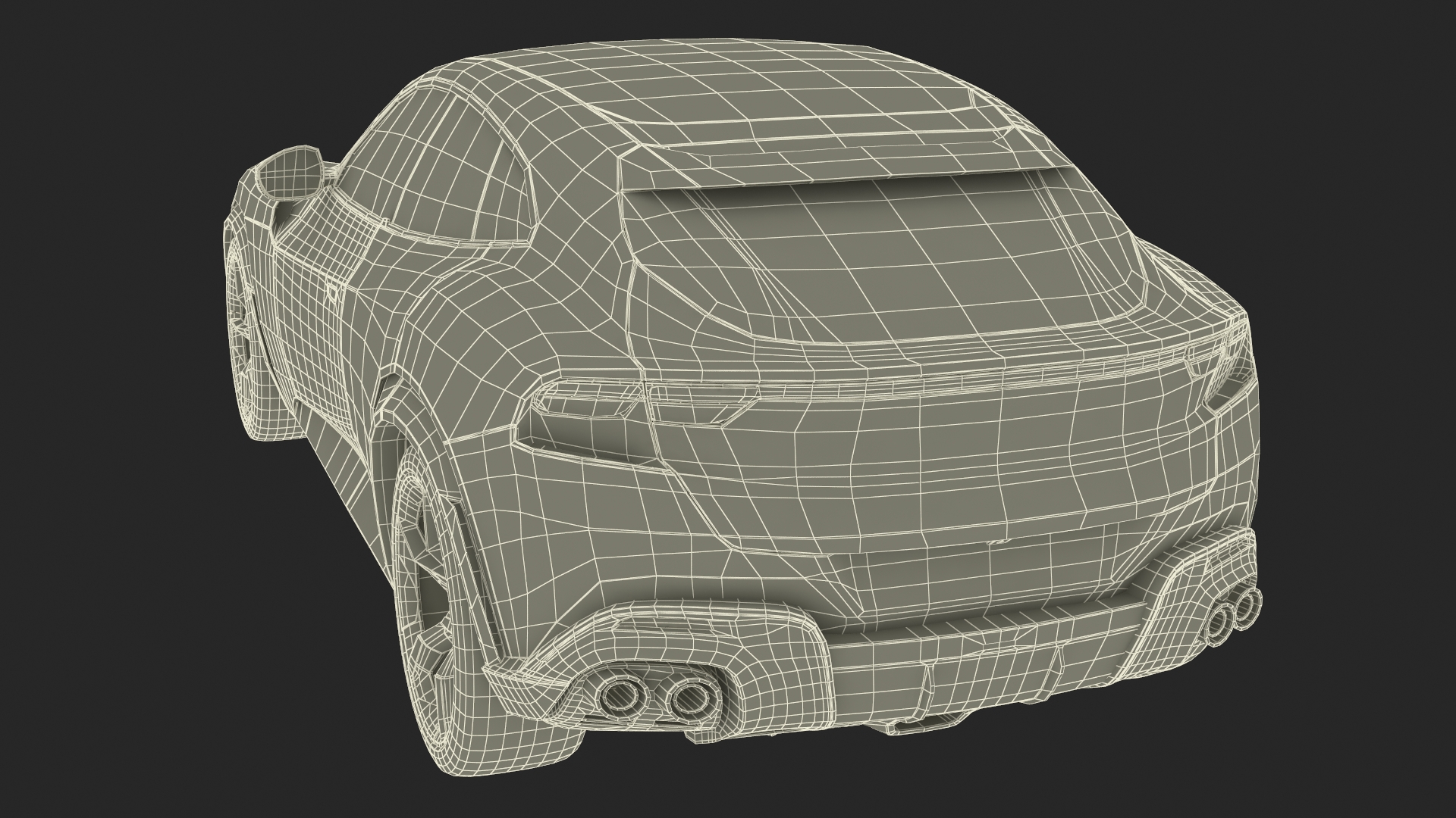 3D Ultimate Crossover Racing Car Red model