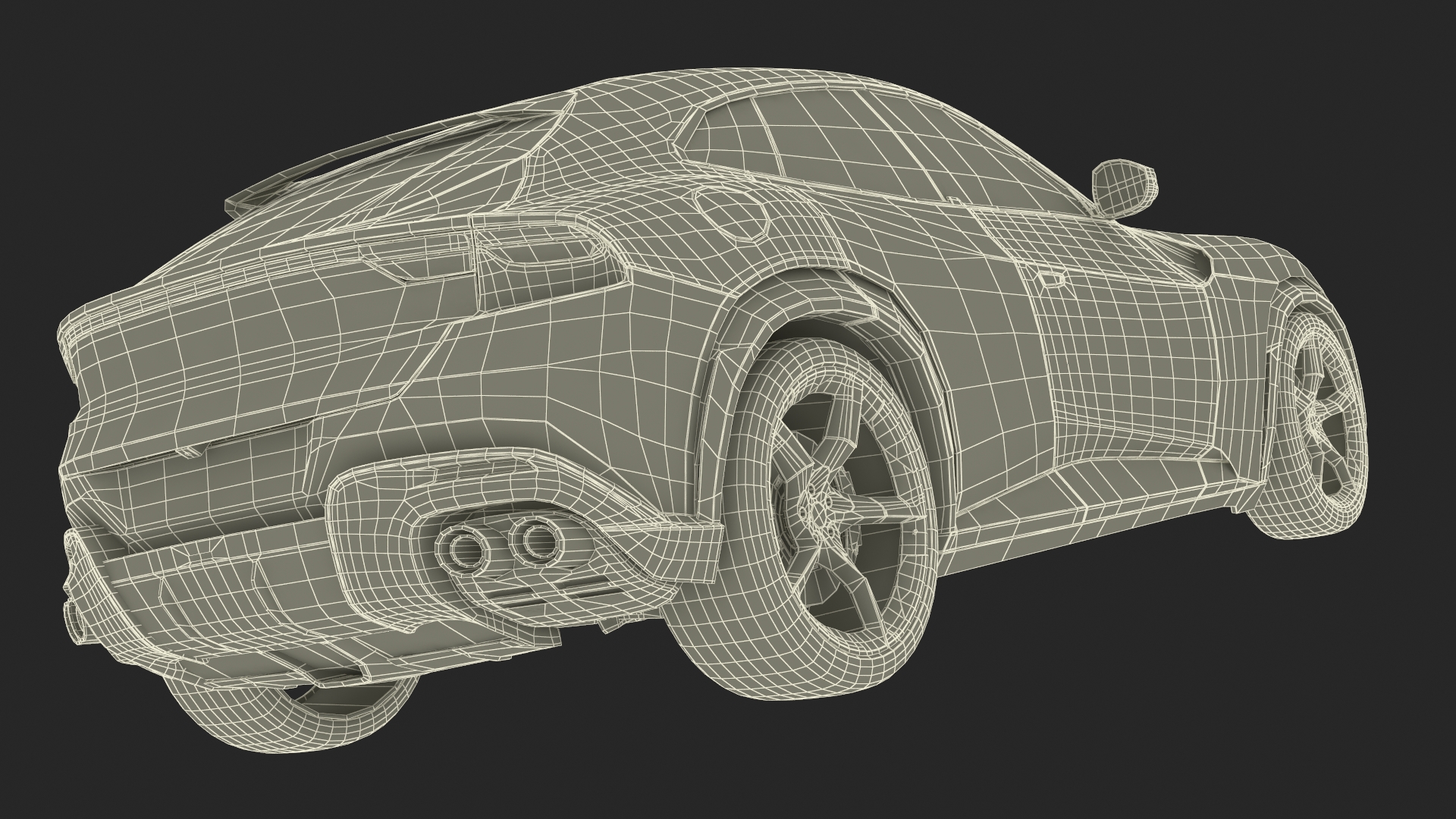 3D Ultimate Crossover Racing Car Red model