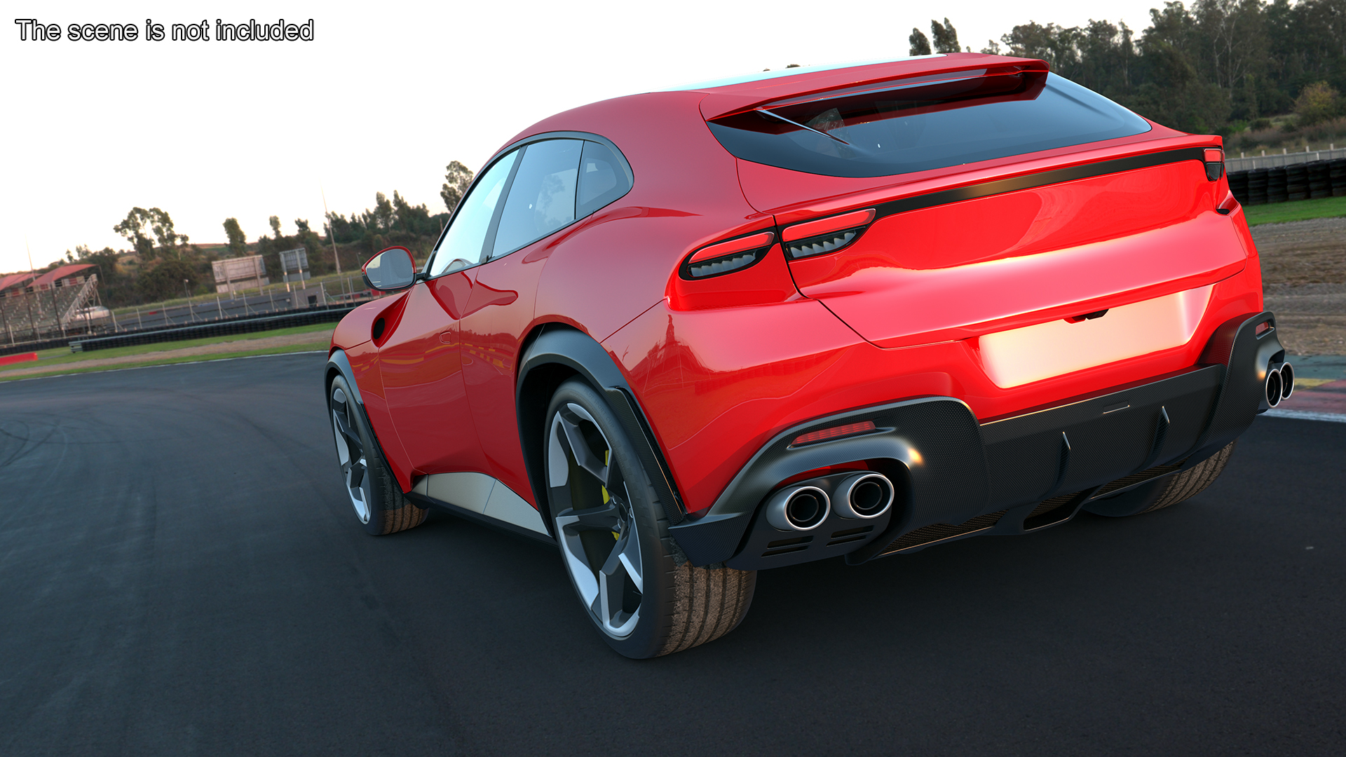3D Ultimate Crossover Racing Car Red model