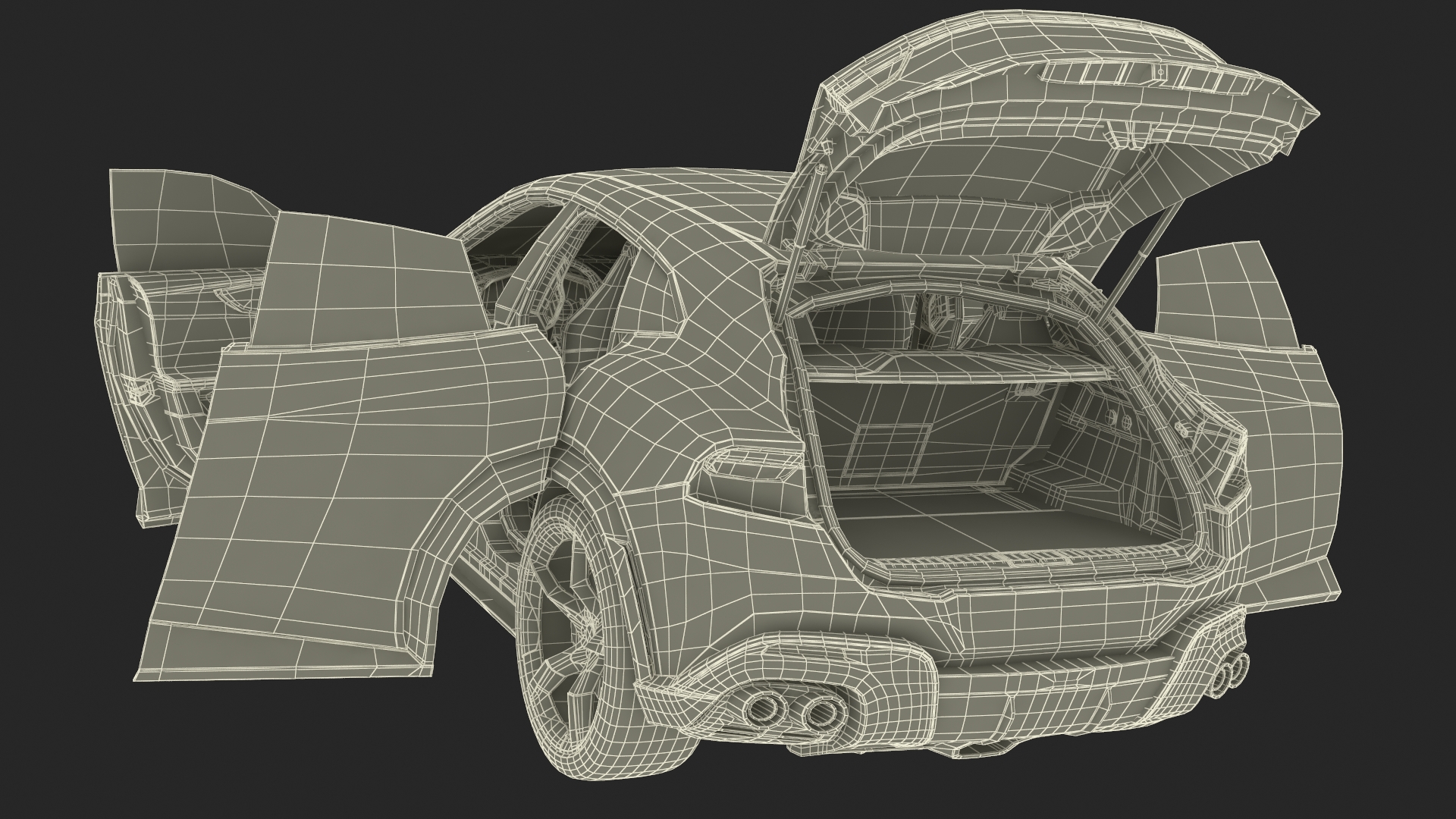 3D Ultimate Crossover Racing Car Red model