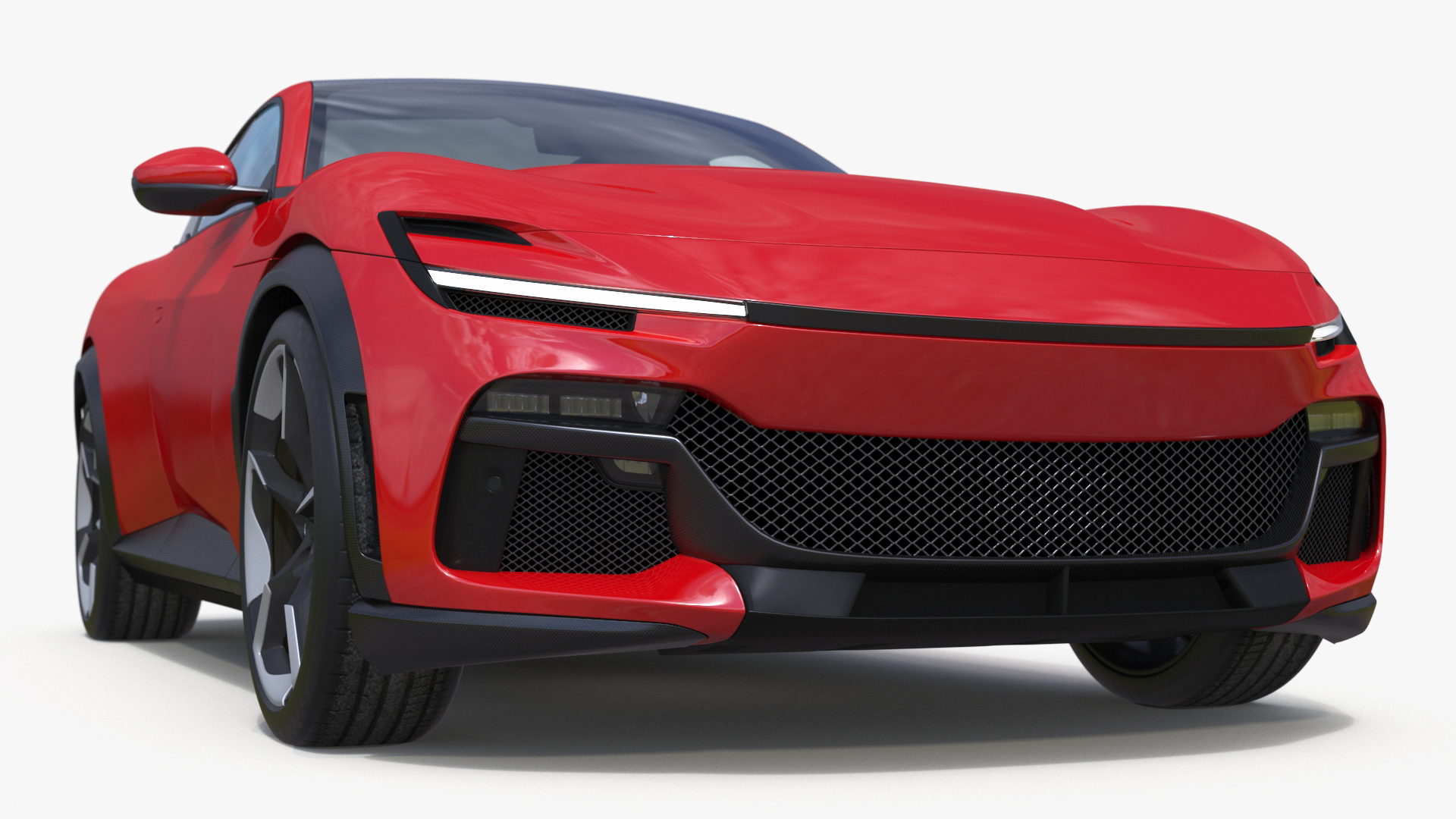 3D Ultimate Crossover Racing Car Red model