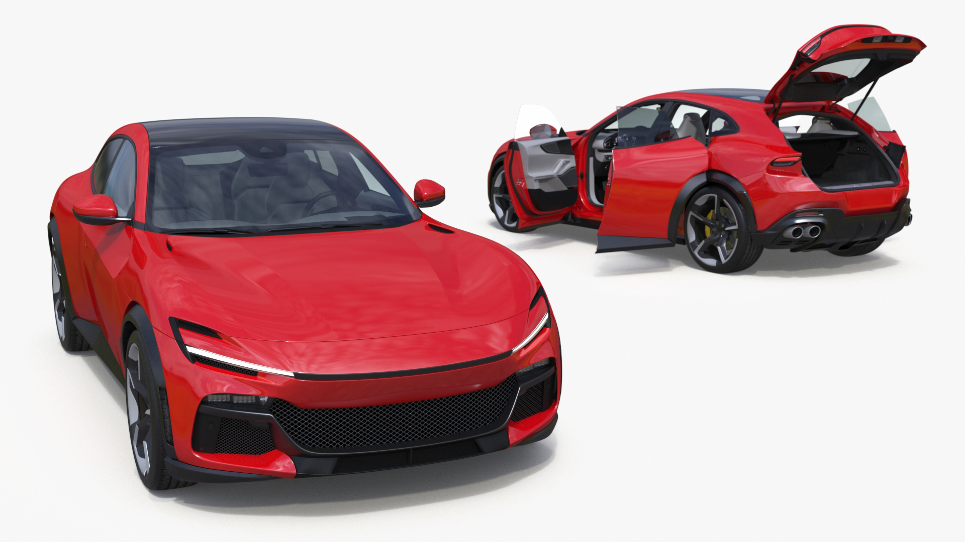 3D Ultimate Crossover Racing Car Red model