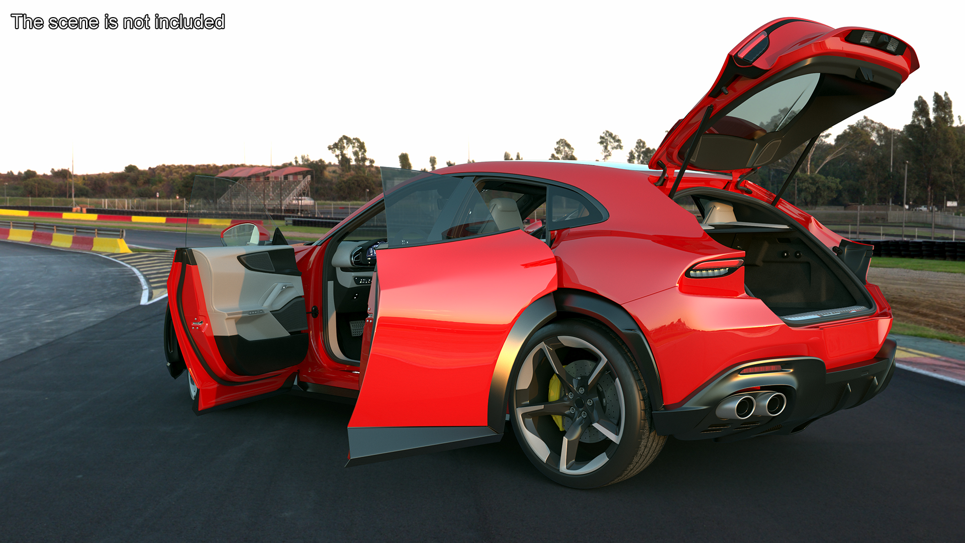 3D Ultimate Crossover Racing Car Red model