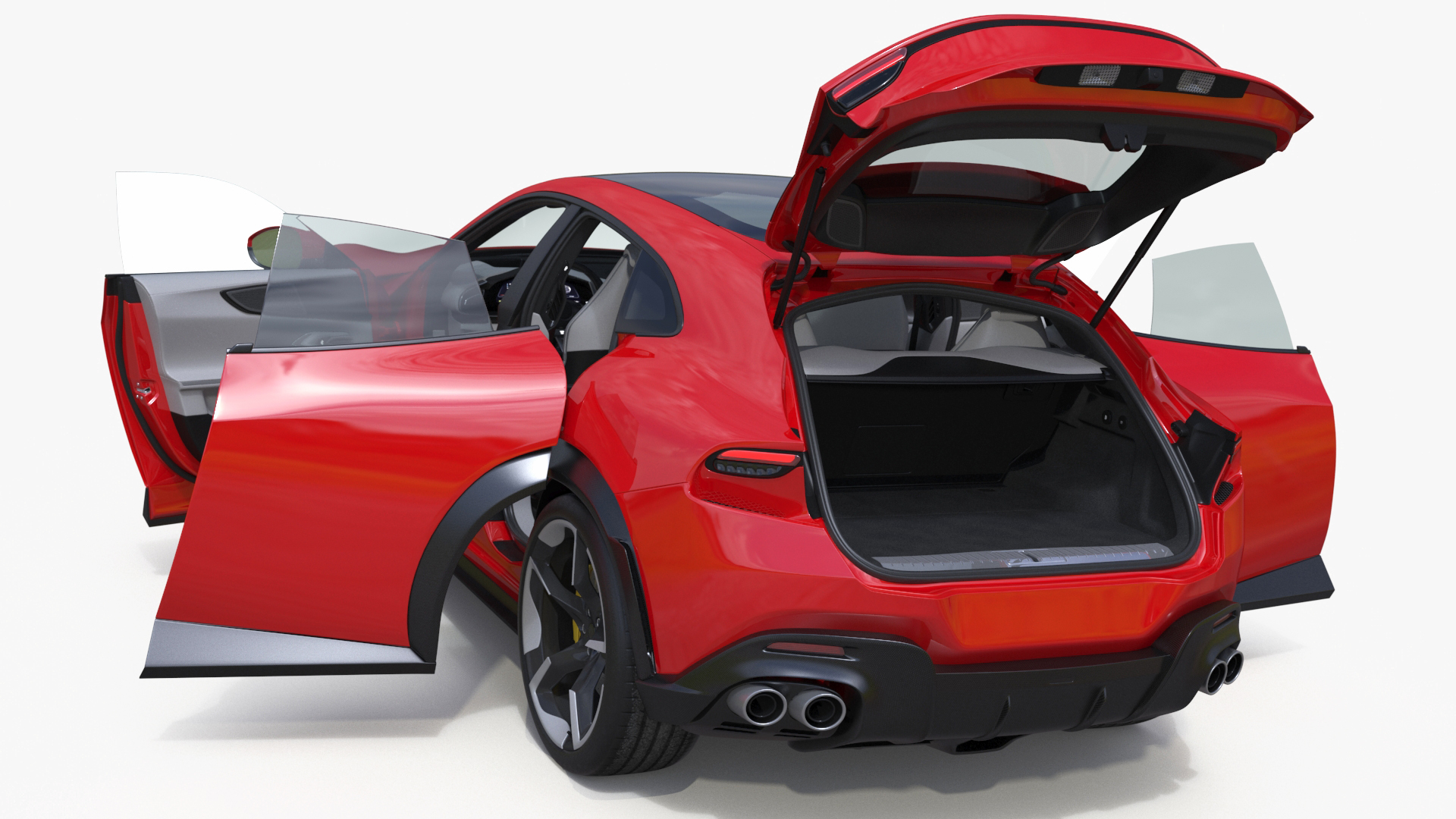 3D Ultimate Crossover Racing Car Red model