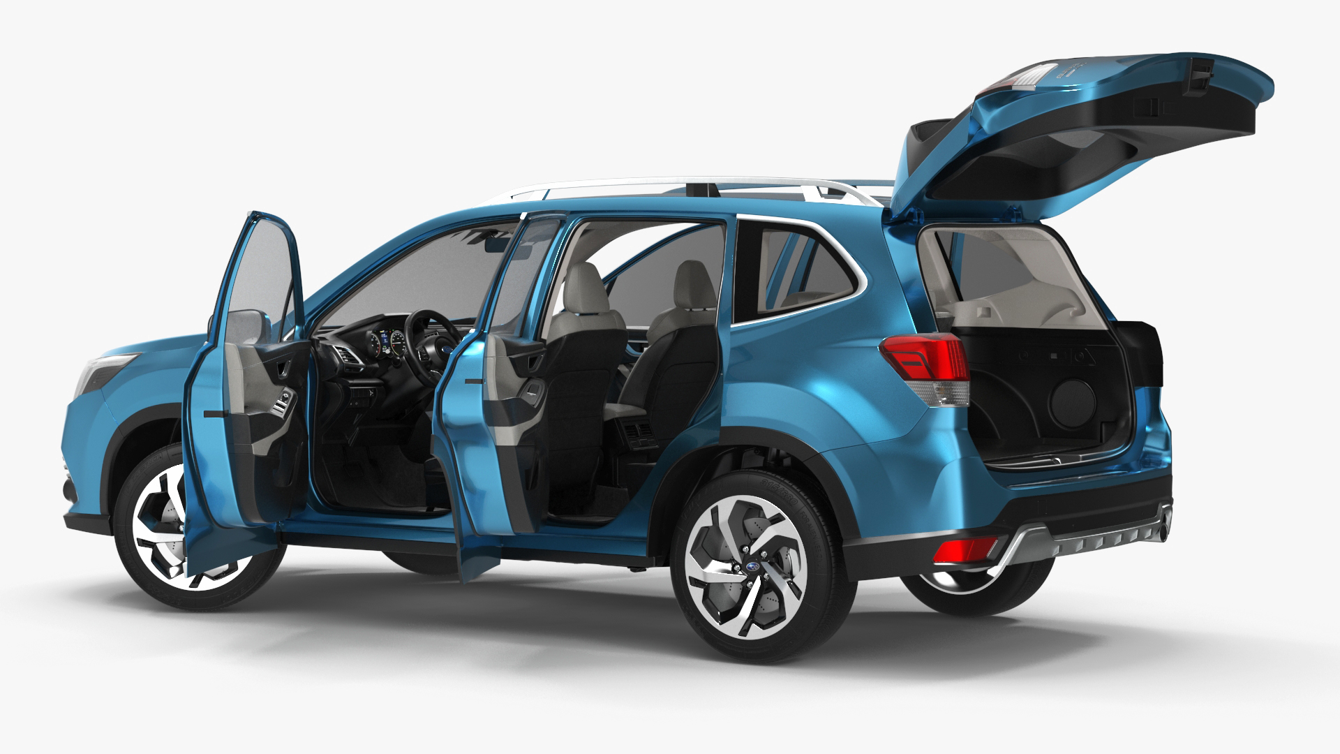 3D Subaru Forester 2022 Blue Rigged for Cinema 4D