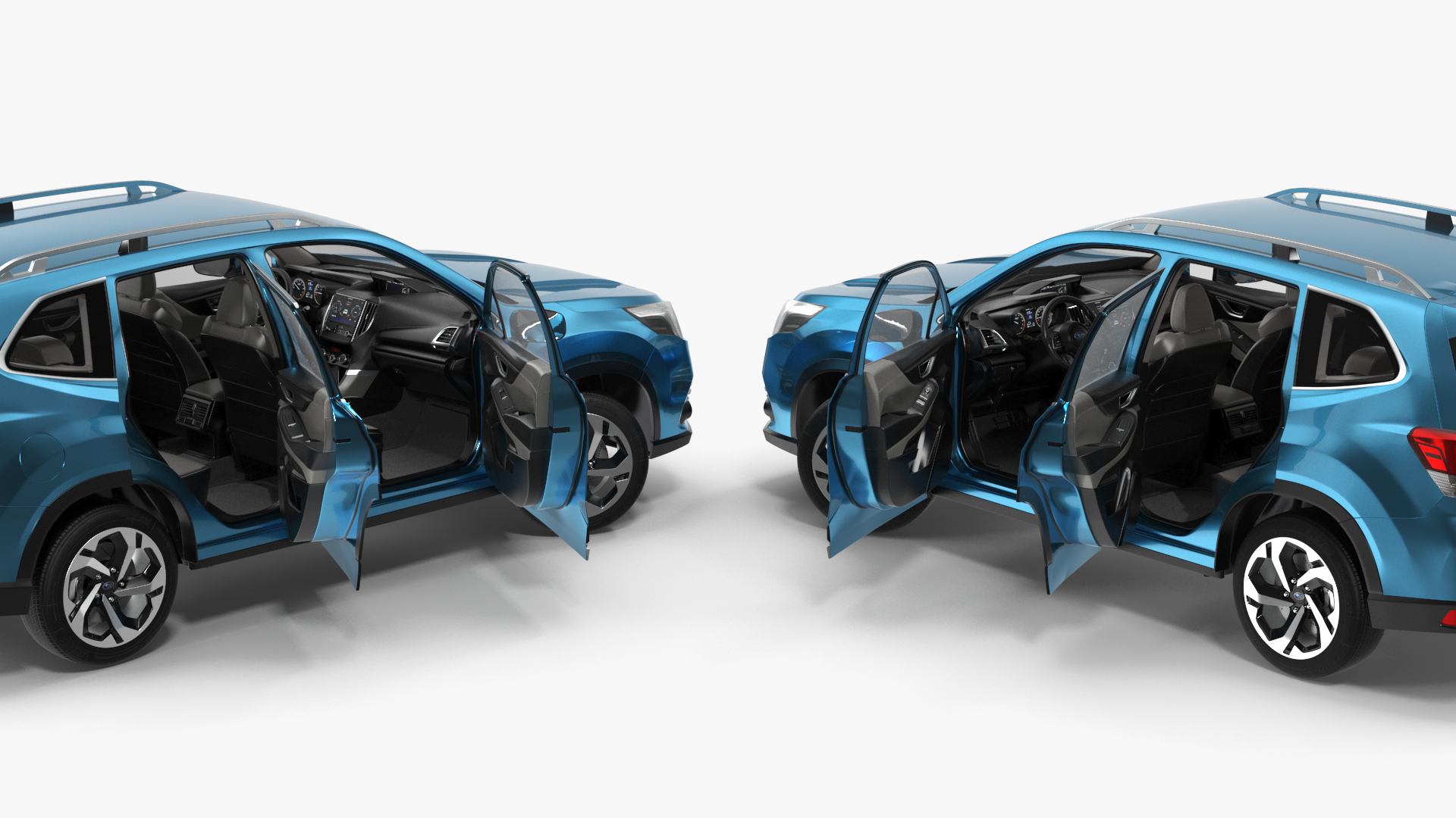 3D Subaru Forester 2022 Blue Rigged for Cinema 4D