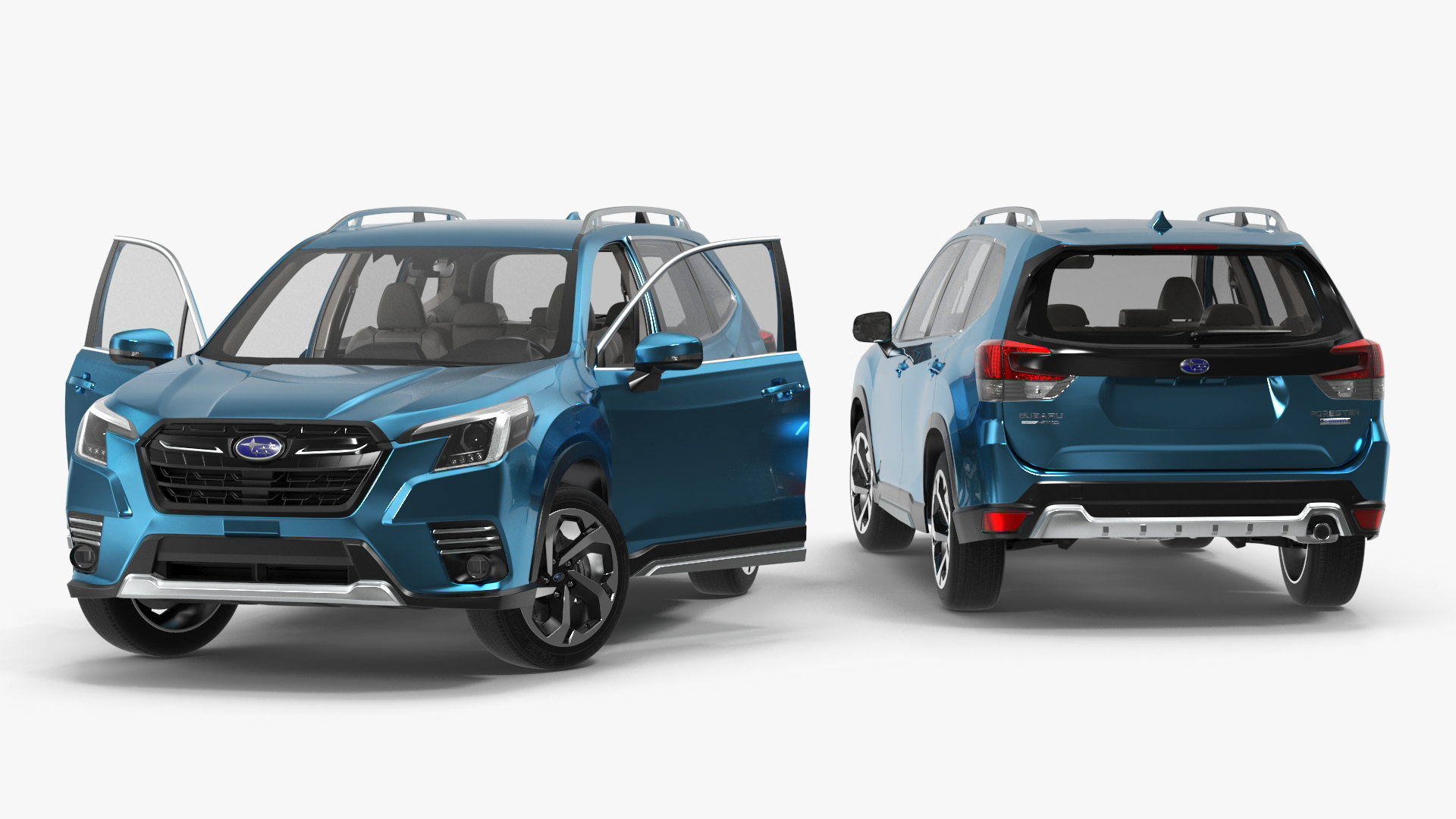 3D Subaru Forester 2022 Blue Rigged for Cinema 4D