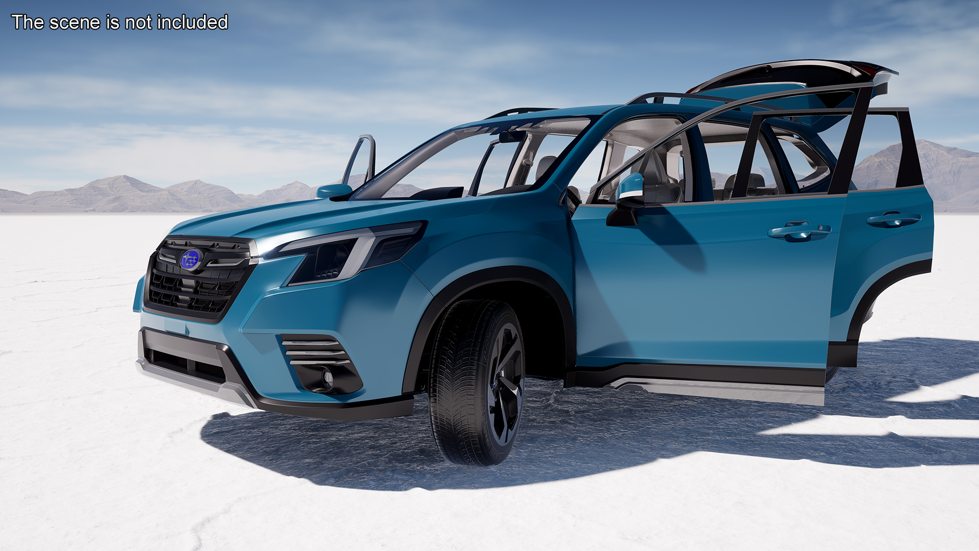 3D Subaru Forester 2022 Blue Rigged for Cinema 4D
