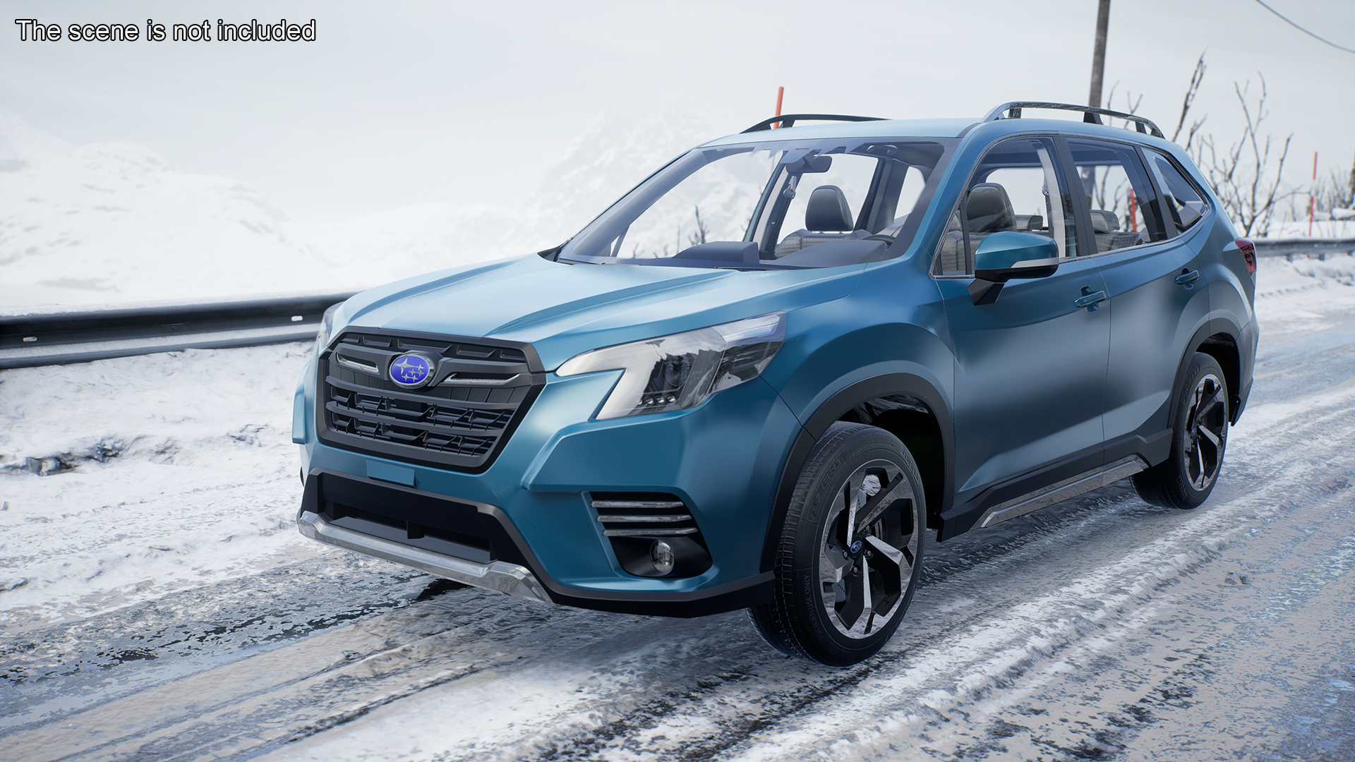 3D Subaru Forester 2022 Blue Rigged for Cinema 4D