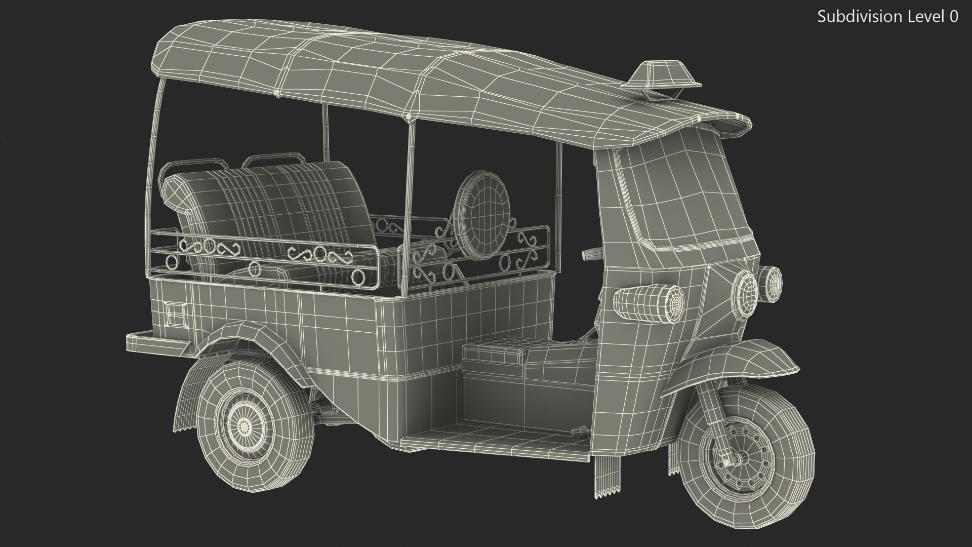 3D model Auto Rickshaw Rigged