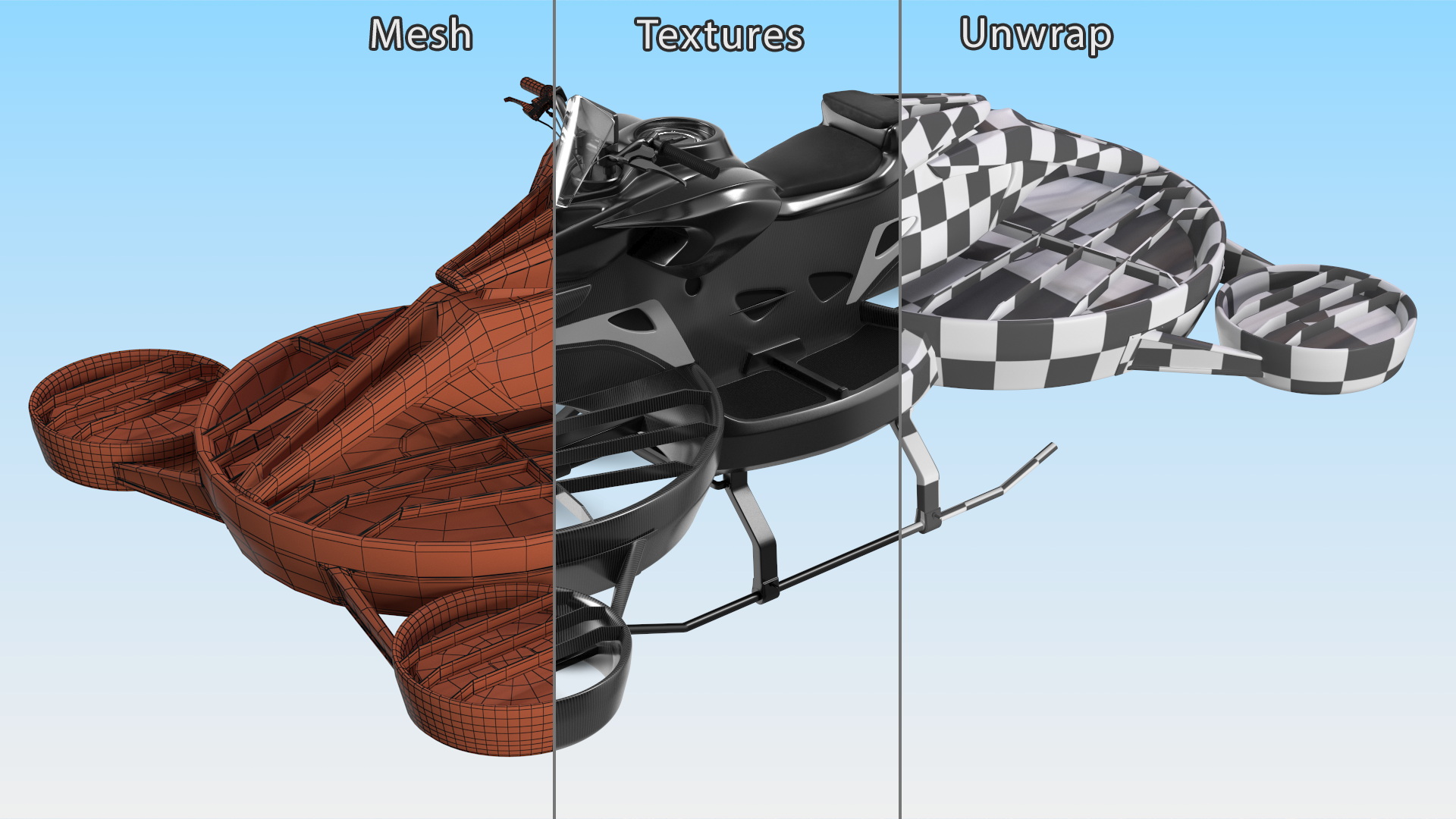 3D Fly Black Hoverbike XTURISMO model