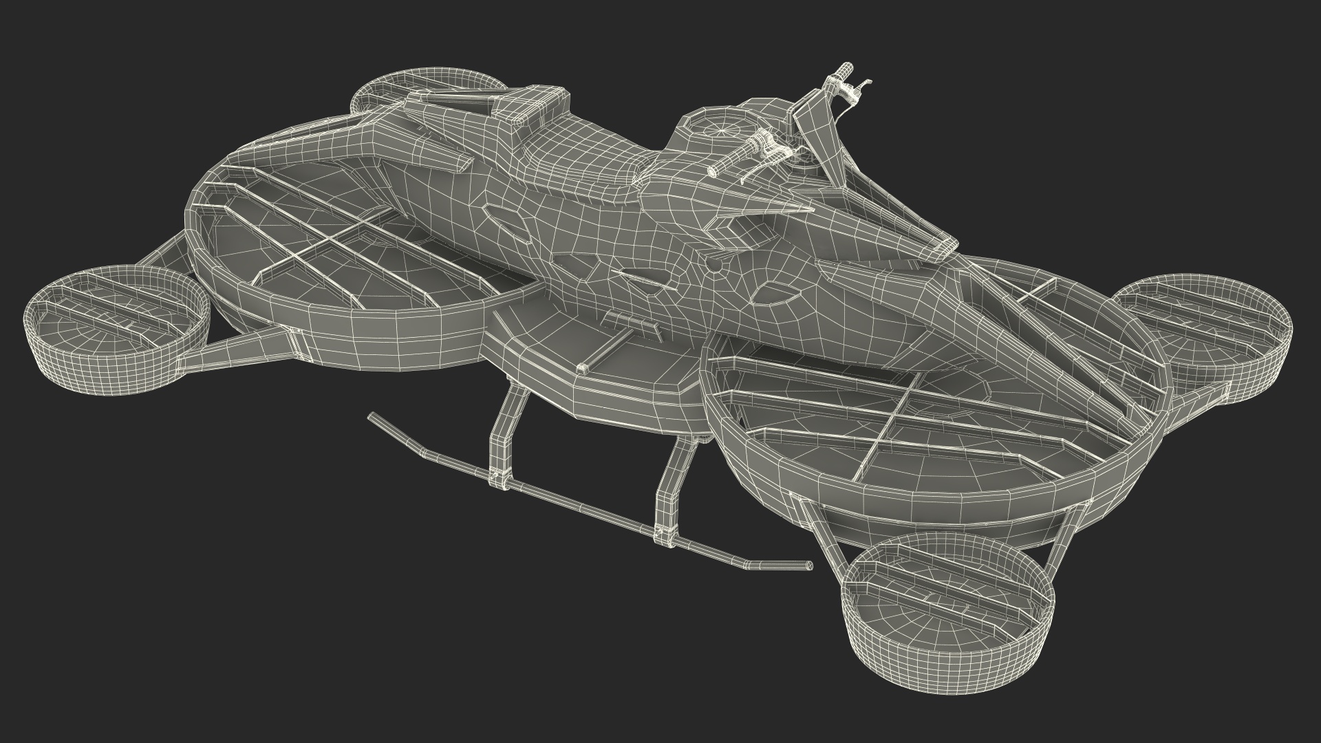 3D Fly Black Hoverbike XTURISMO model