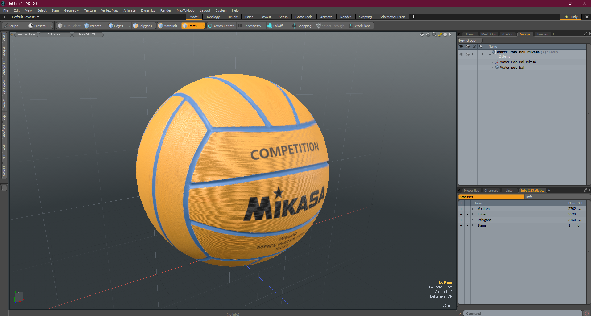 Water Polo Ball Mikasa 3D
