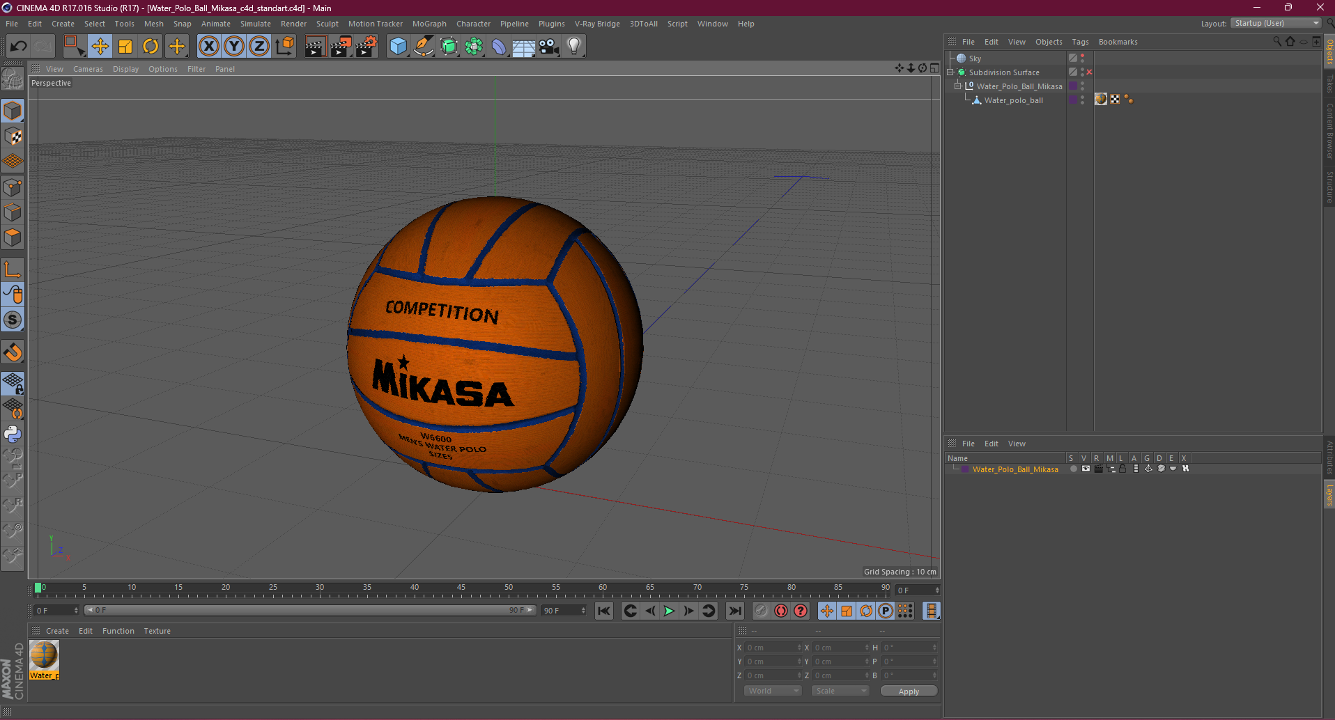 Water Polo Ball Mikasa 3D