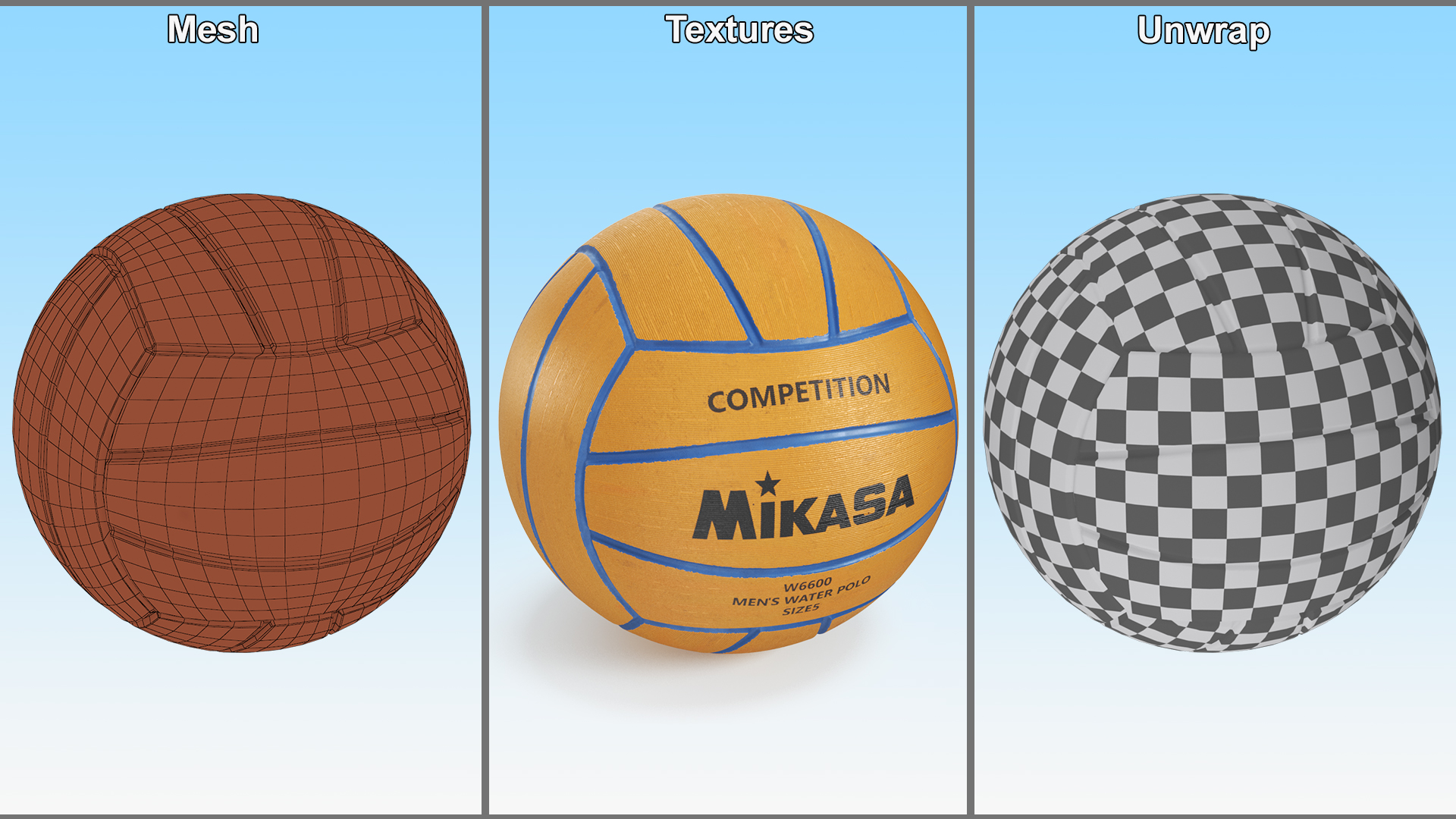Water Polo Ball Mikasa 3D