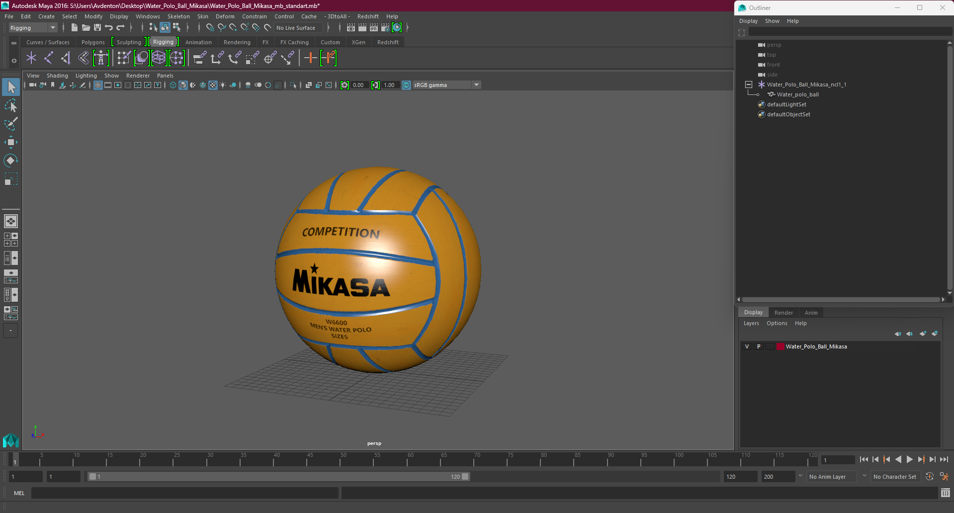 Water Polo Ball Mikasa 3D
