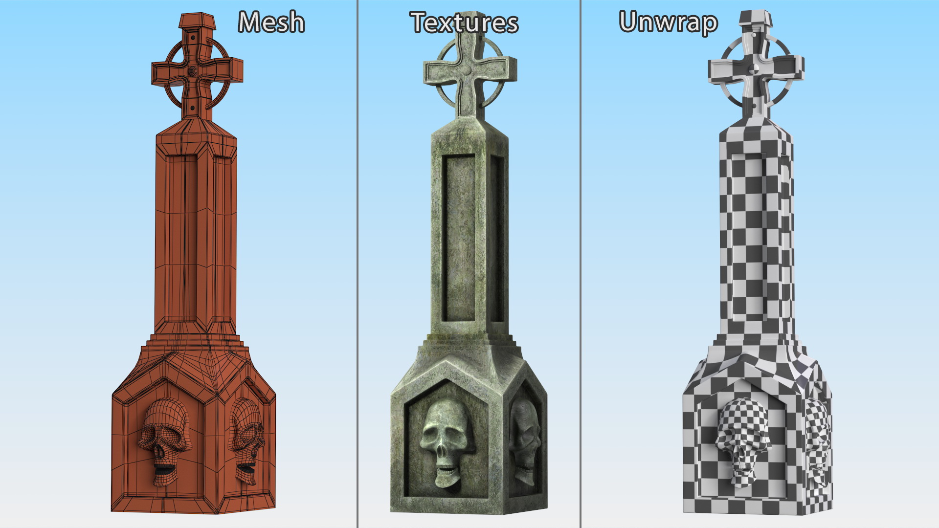 Halloween Tombstone Garden Decoration 3D