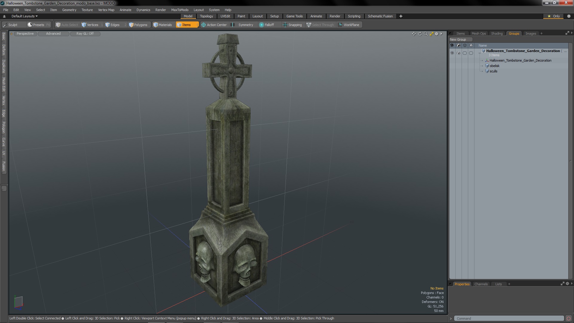 Halloween Tombstone Garden Decoration 3D