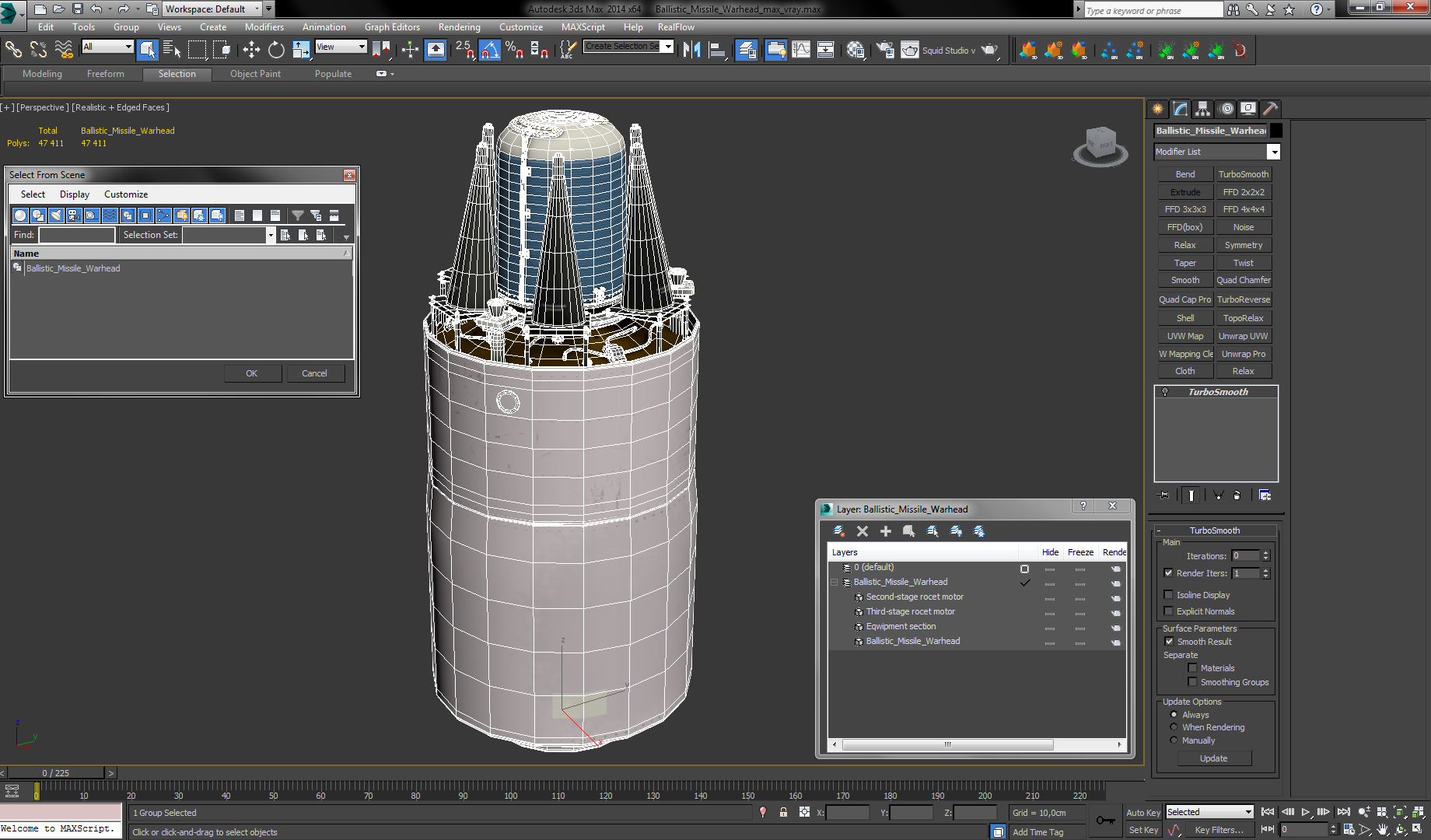 3D model Ballistic Missile Warhead