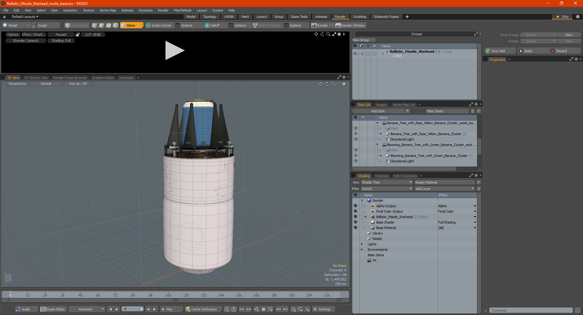 3D model Ballistic Missile Warhead
