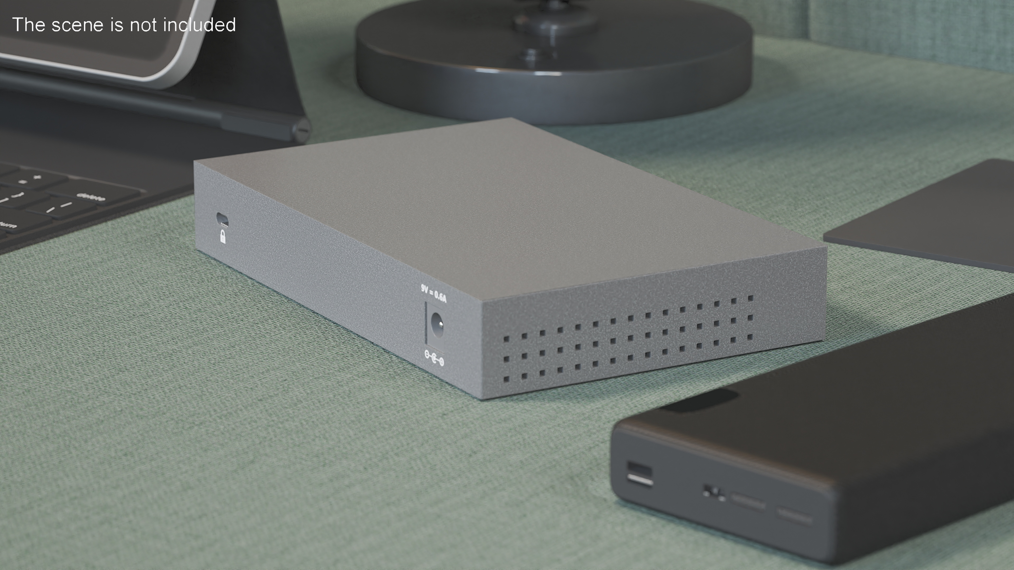 Gigabit Network Switch 8 Port Grey 3D model