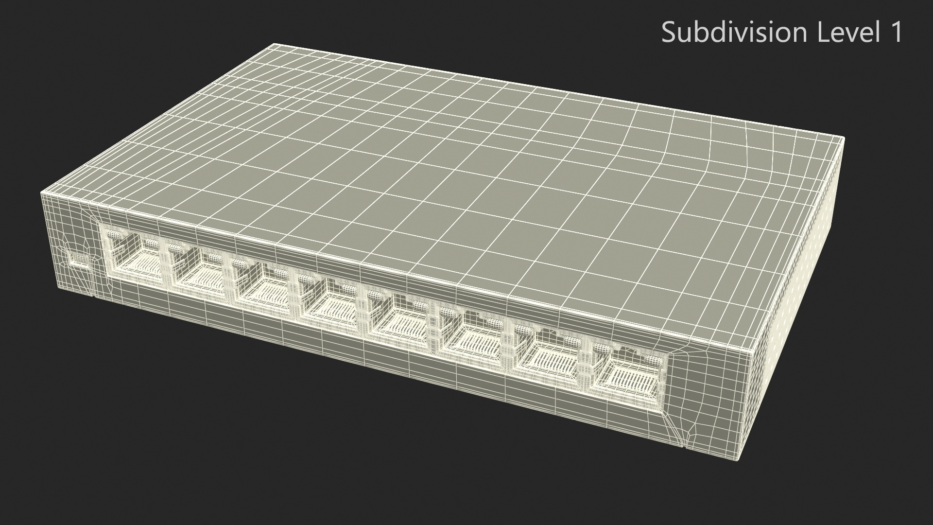 Gigabit Network Switch 8 Port Grey 3D model