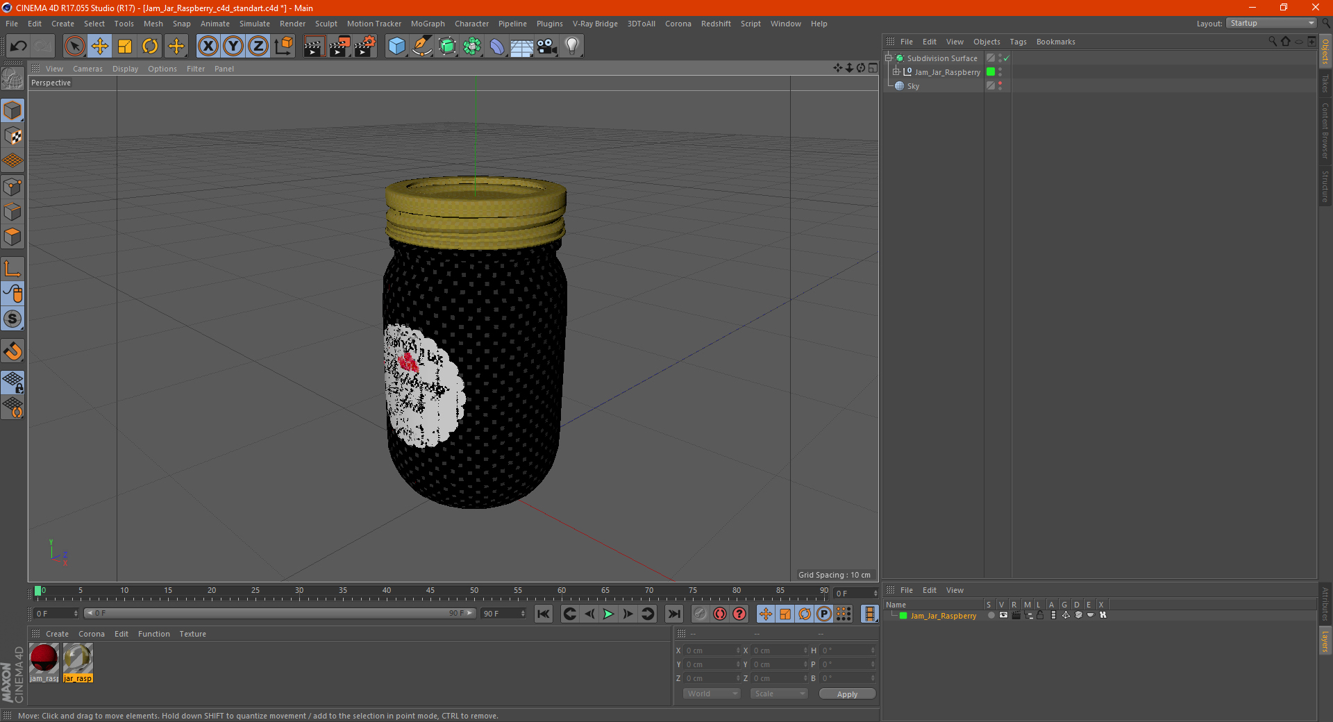 Jam Jar Raspberry 3D