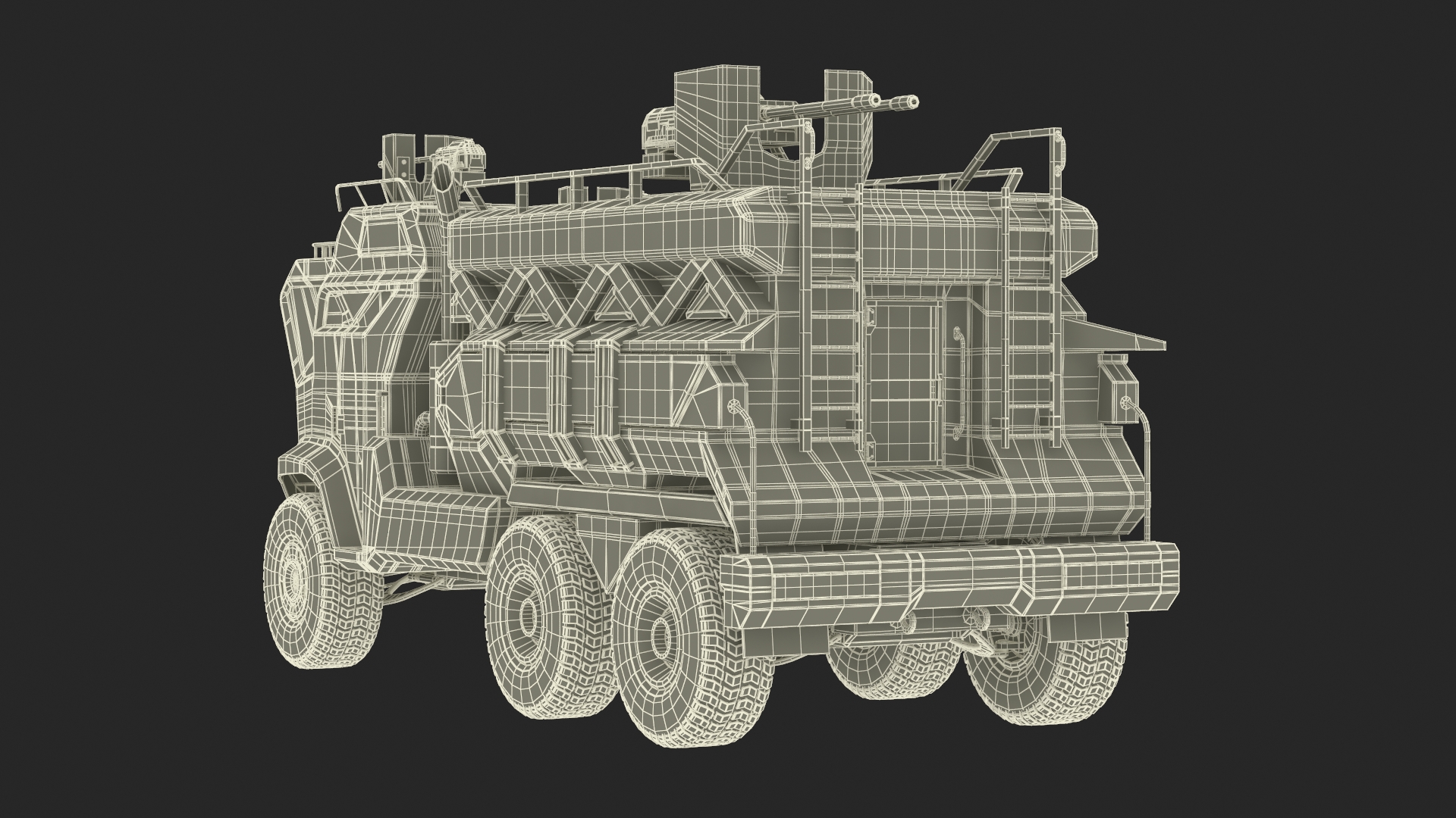 3D Sci-Fi Military Truck Rigged model