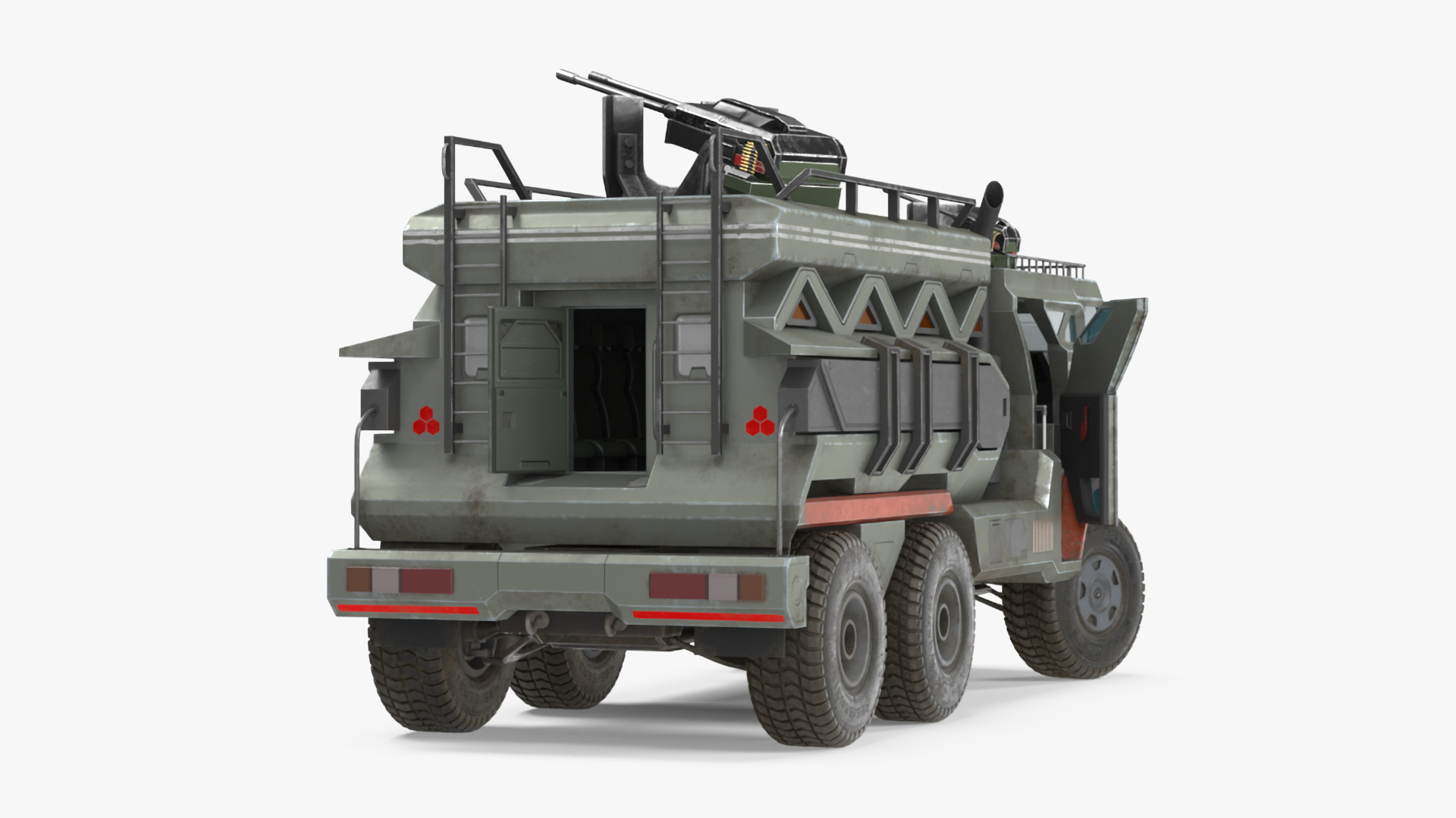 3D Sci-Fi Military Truck Rigged model