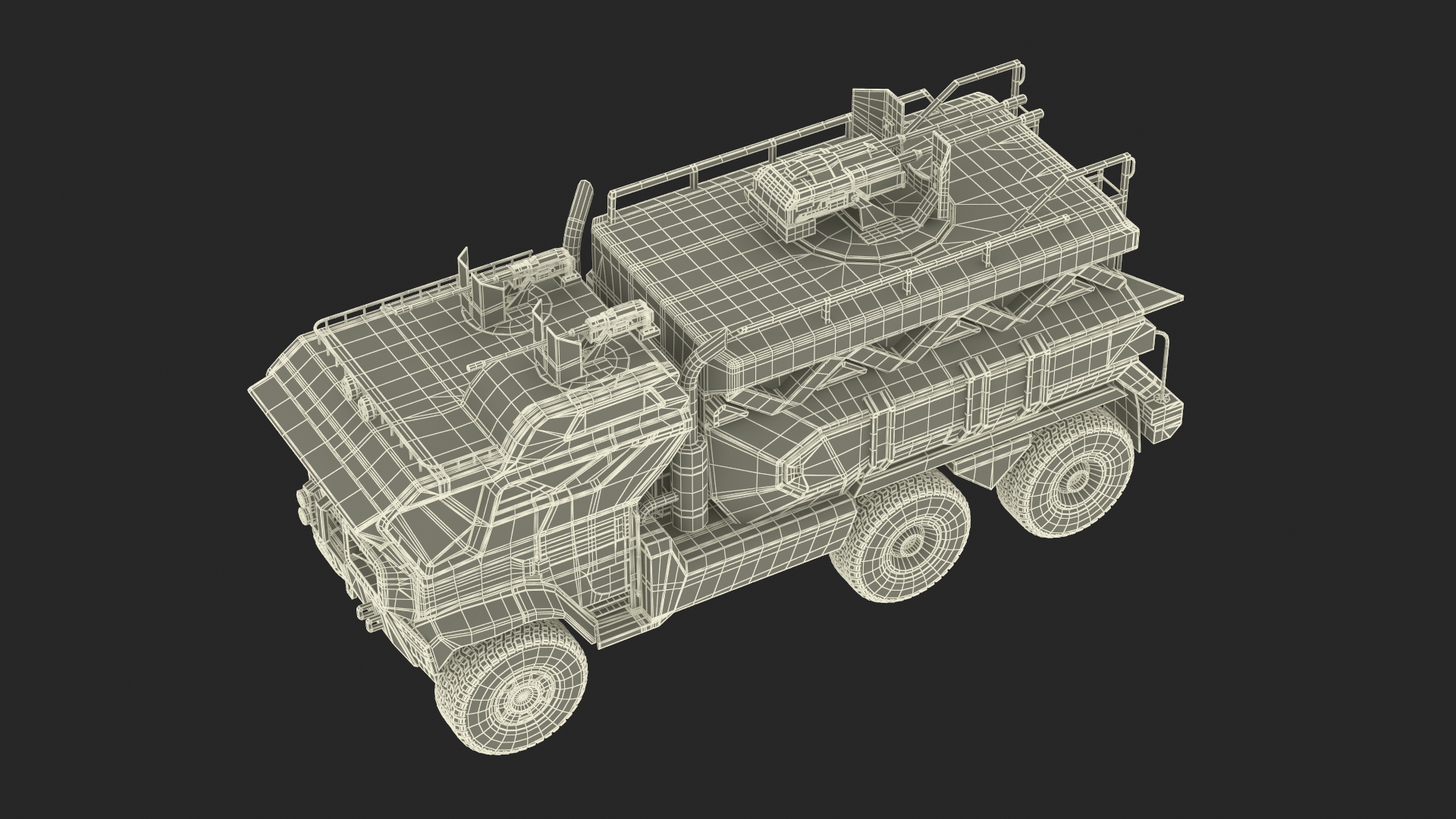 3D Sci-Fi Military Truck Rigged model