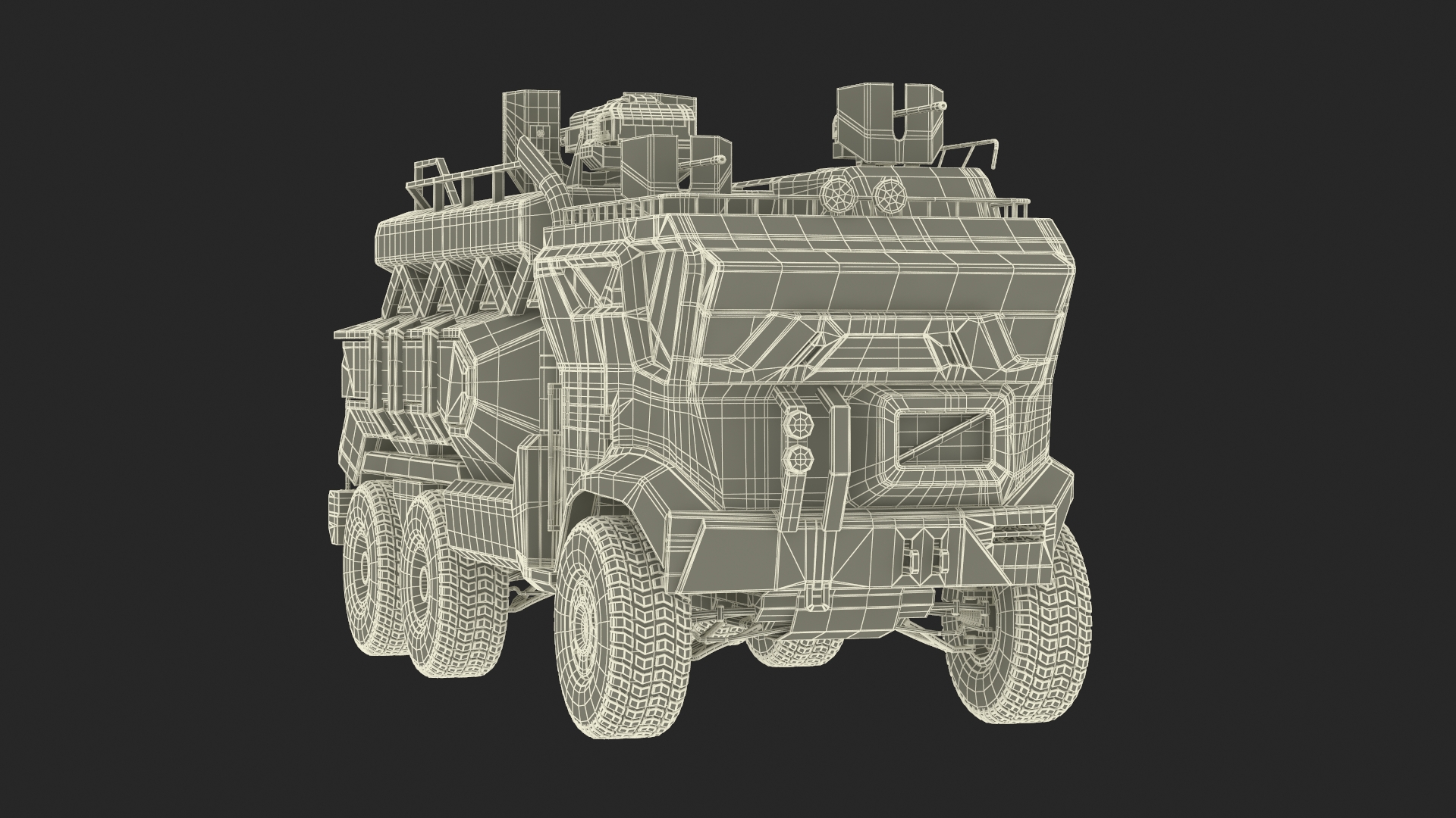 3D Sci-Fi Military Truck Rigged model