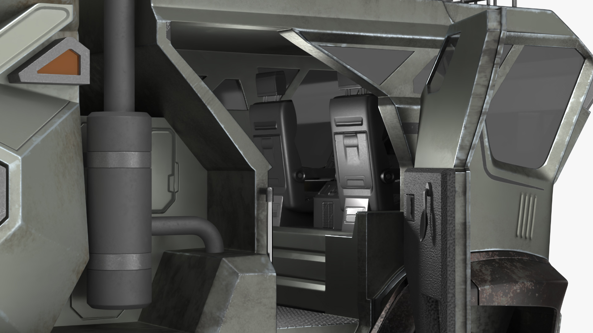 3D Sci-Fi Military Truck Rigged model