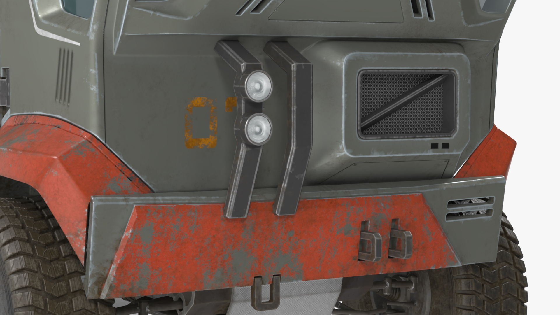 3D Sci-Fi Military Truck Rigged model