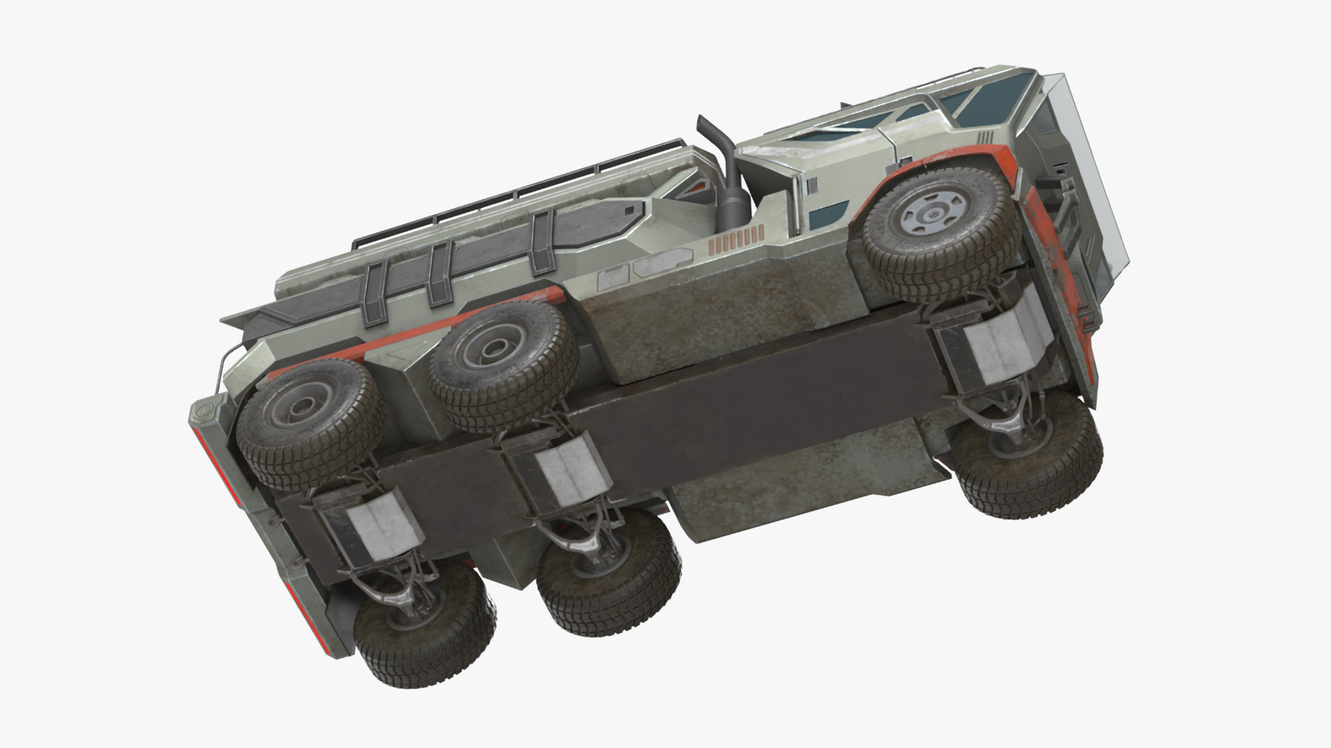 3D Sci-Fi Military Truck Rigged model