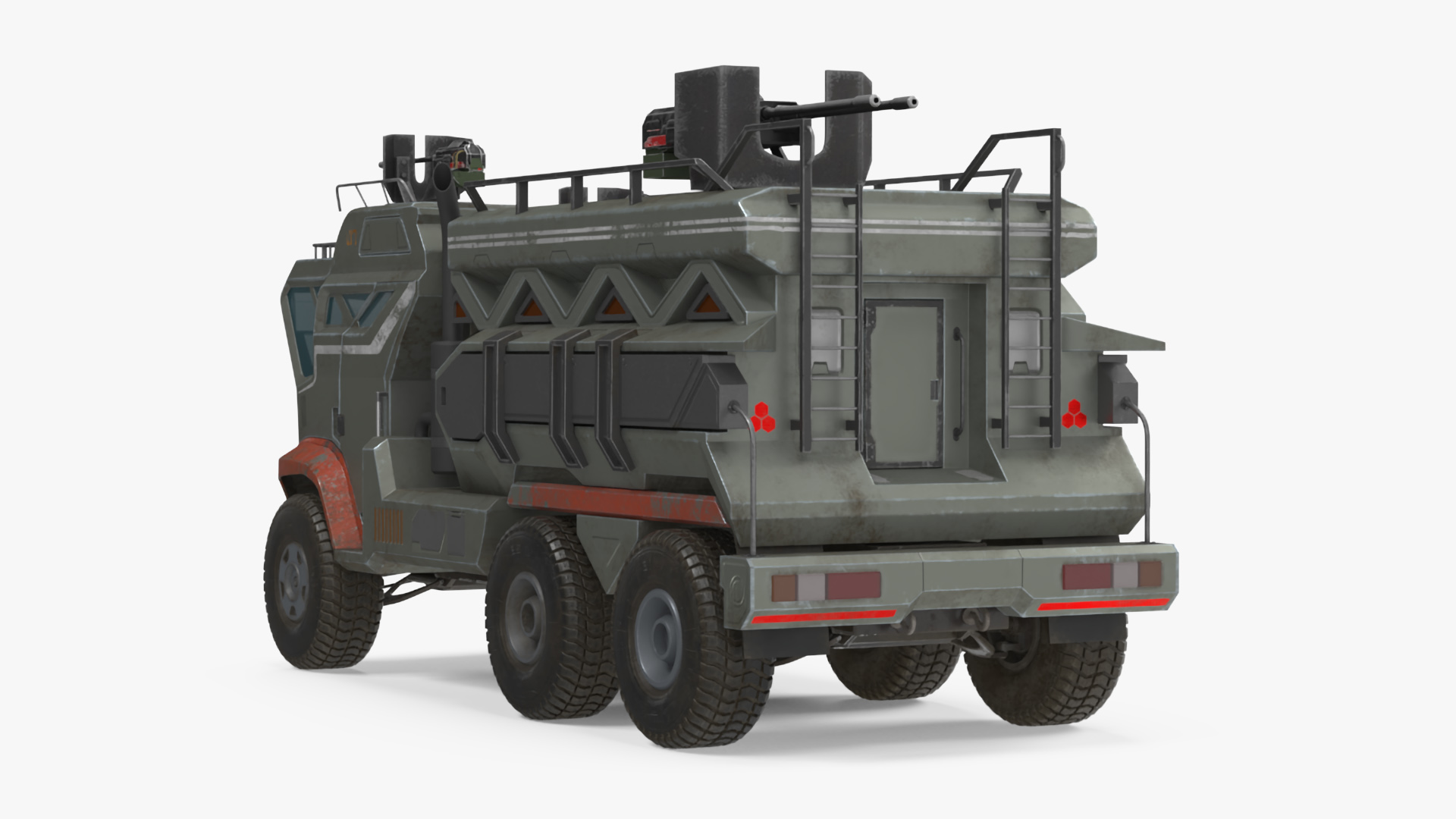 3D Sci-Fi Military Truck Rigged model