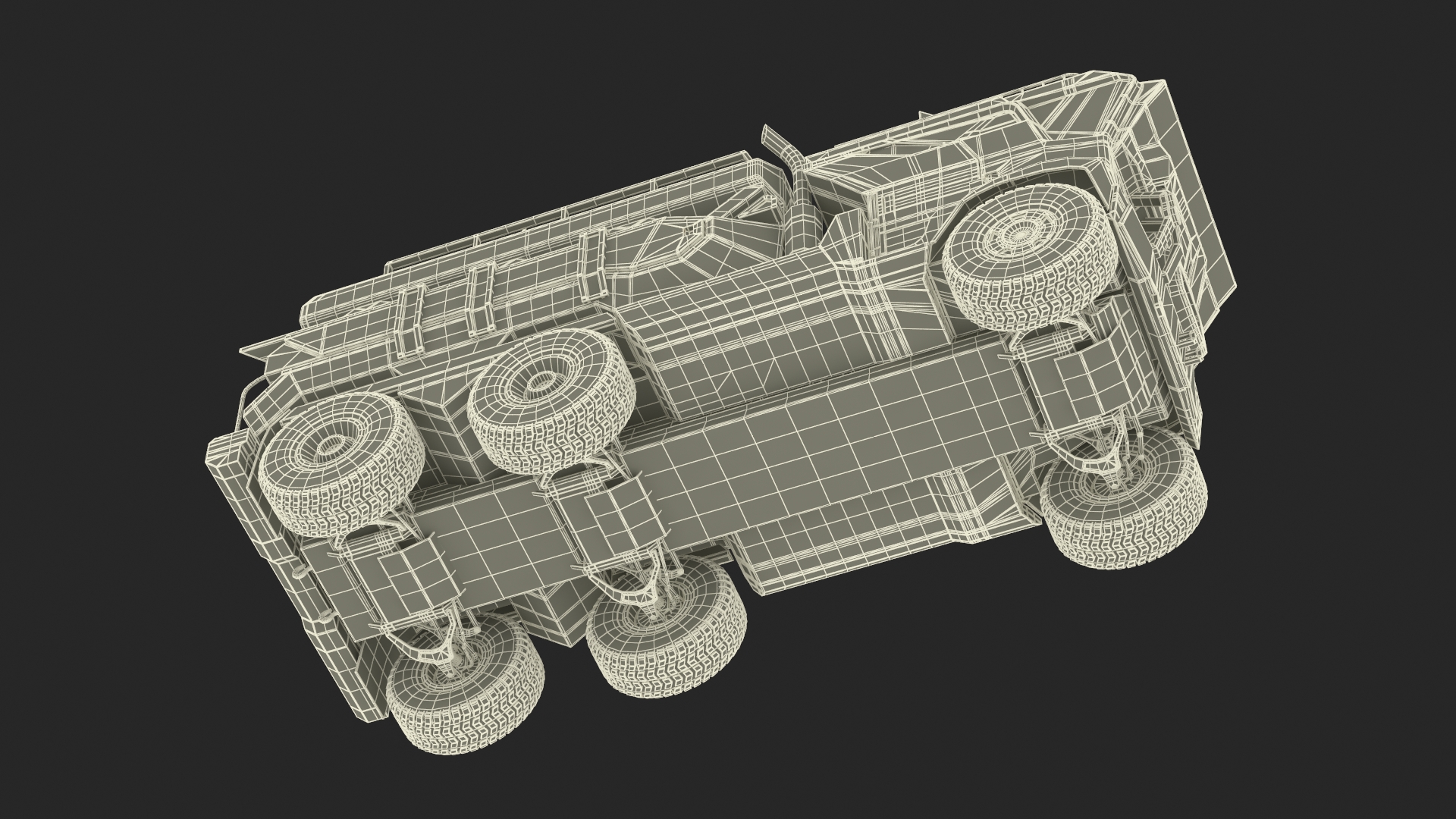 3D Sci-Fi Military Truck Rigged model