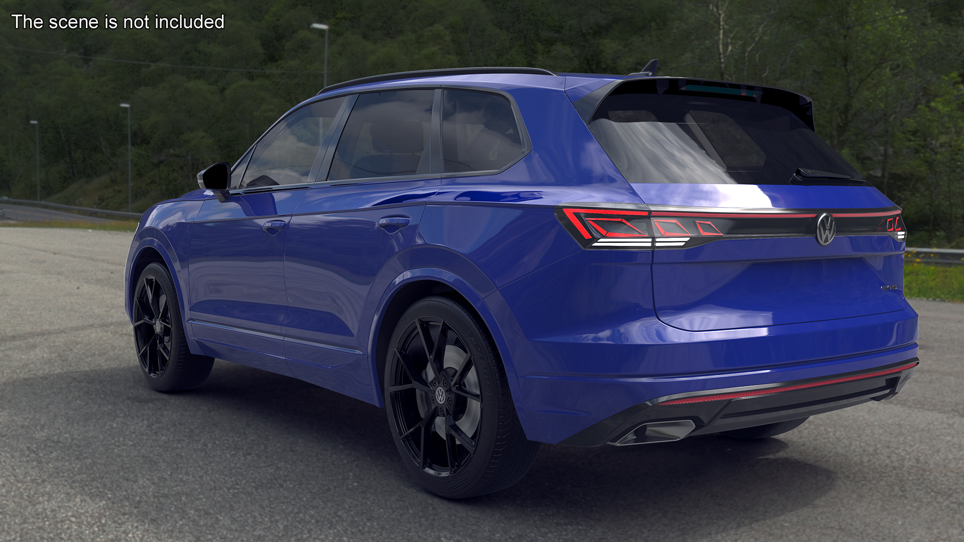 3D Volkswagen Touareg 2024 Blue Lights On model
