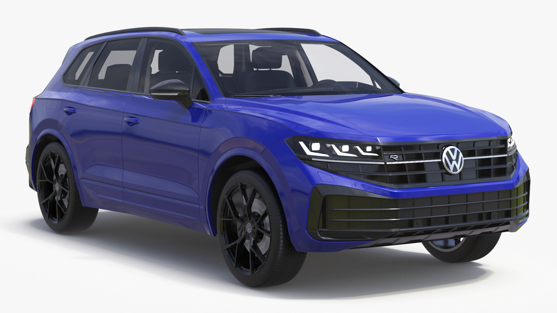 3D Volkswagen Touareg 2024 Blue Lights On model