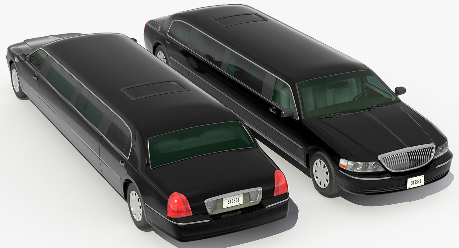 Limousine Generic Black Simple Interior 3D model