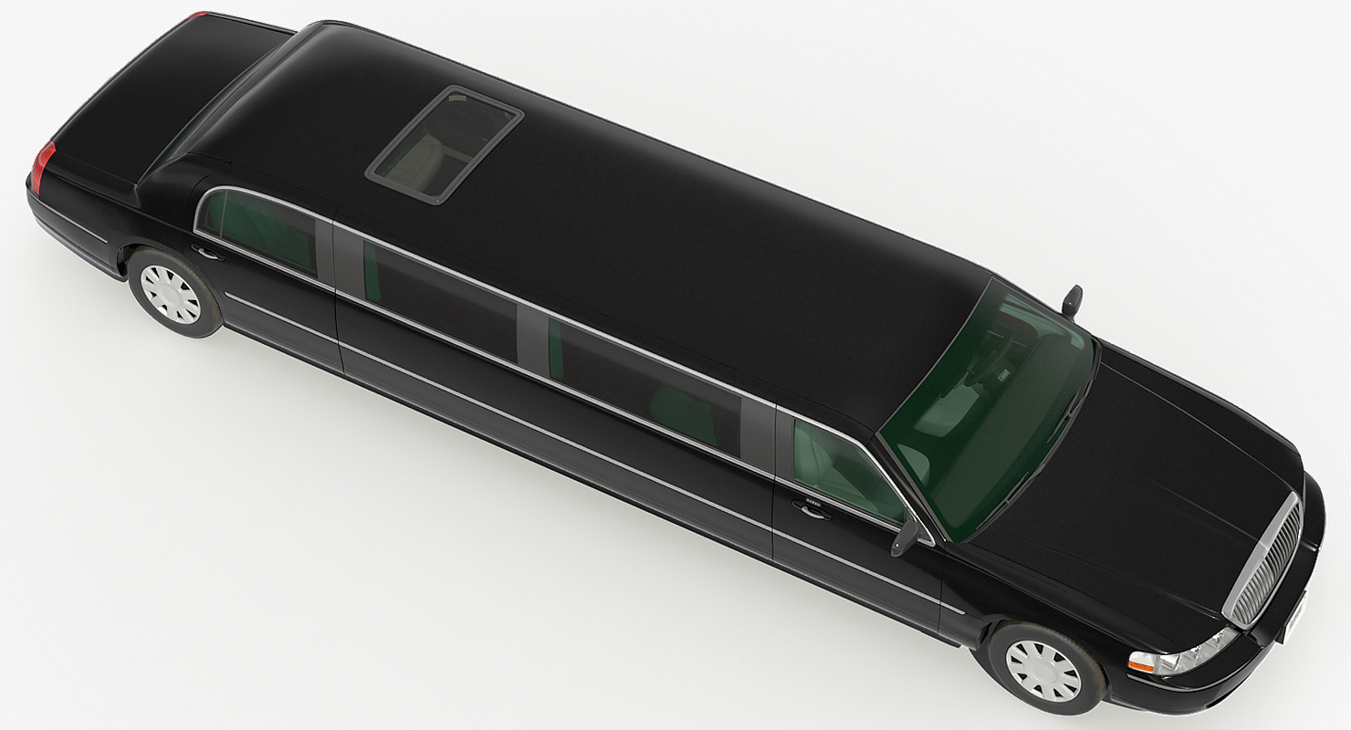 Limousine Generic Black Simple Interior 3D model